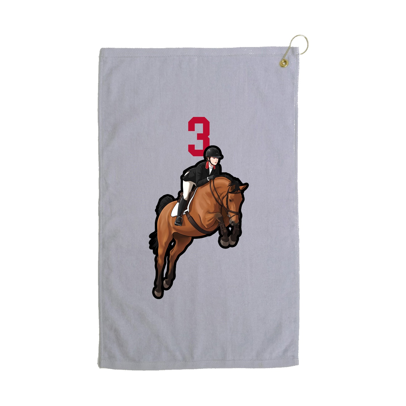 Golf Towel — Number Top in Grey