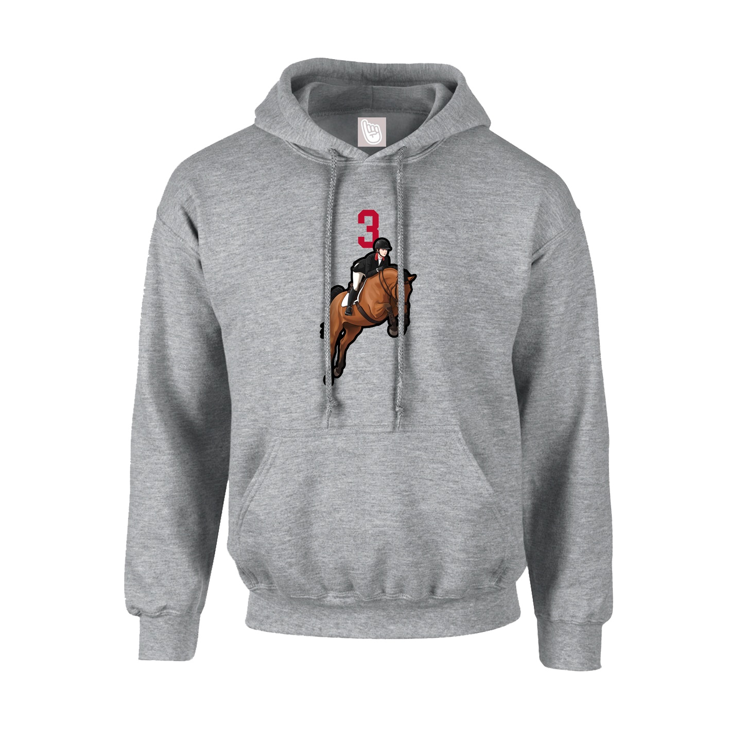 Youth Hoodie — Number Top in Grey