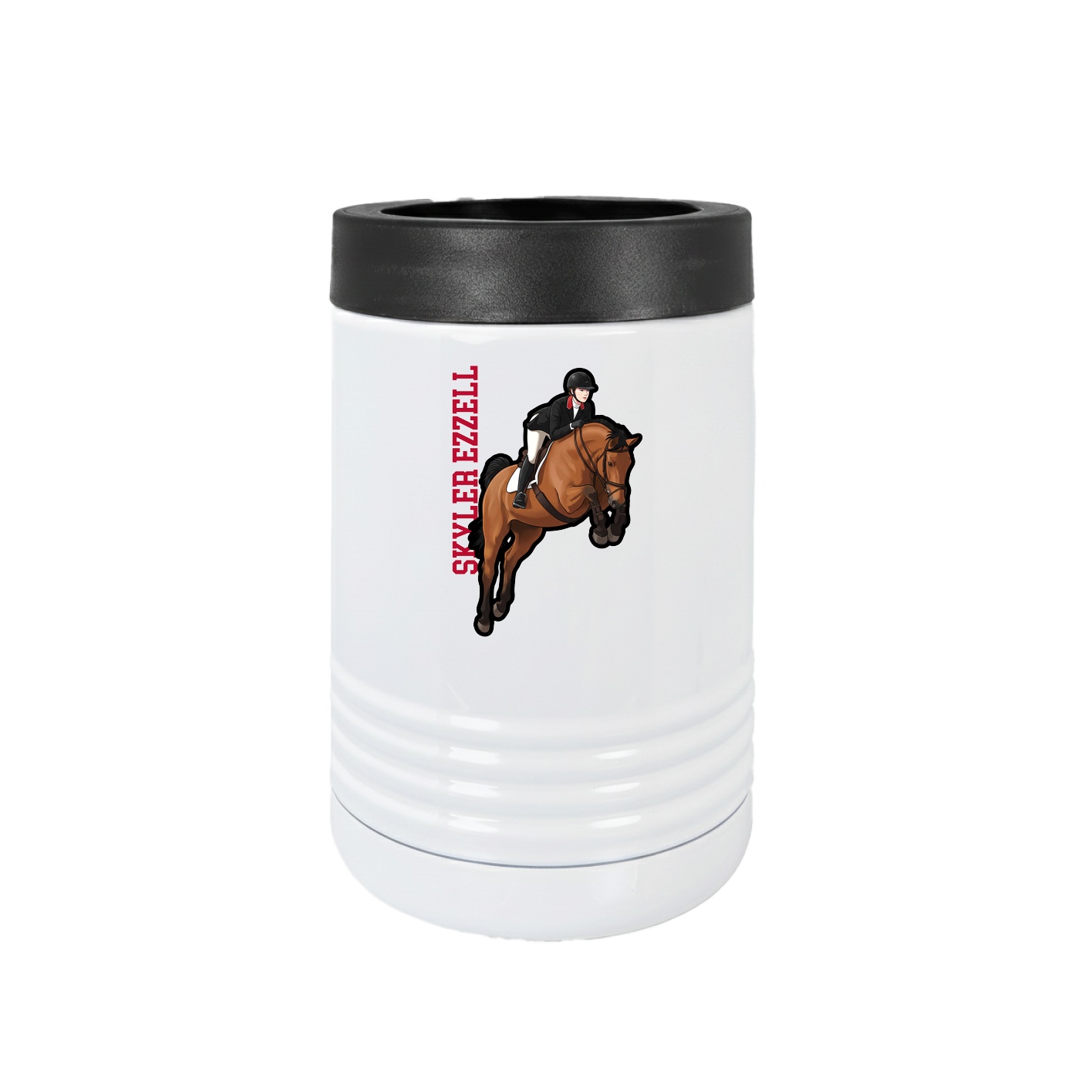 Beverage Holder — Name Vertical in White
