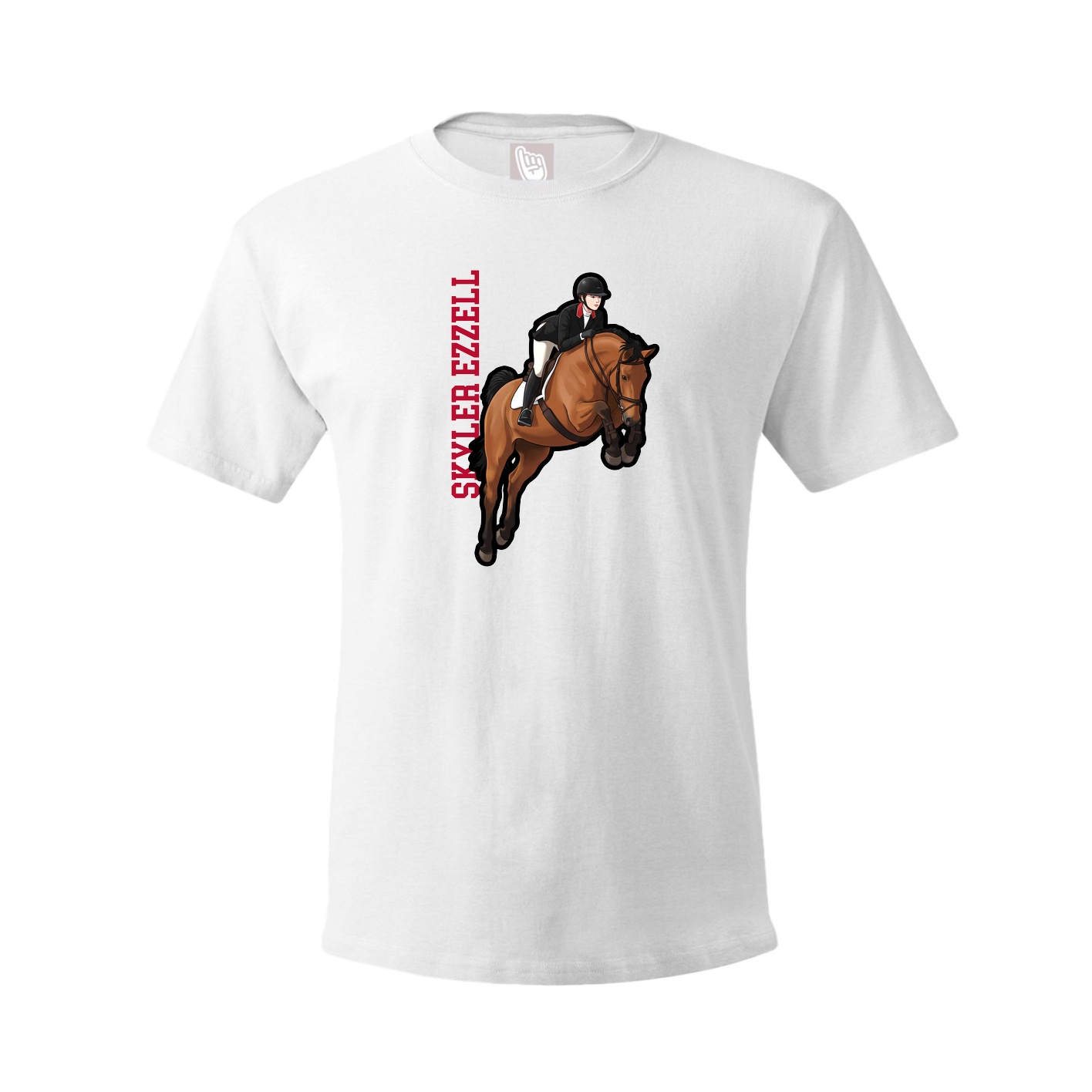Tee — Name Vertical in White