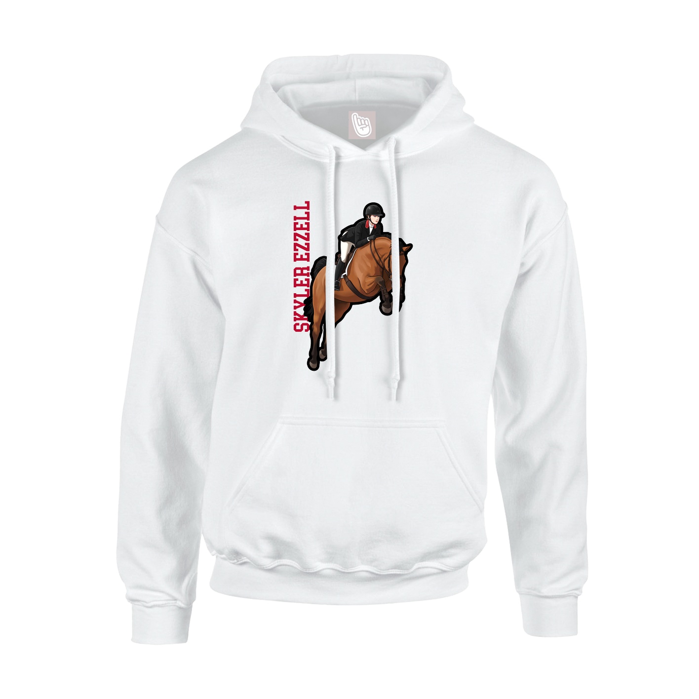 Youth Hoodie — Name Vertical in White