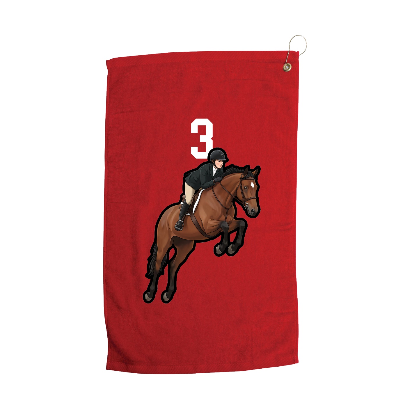 Golf Towel — Number Top in Red