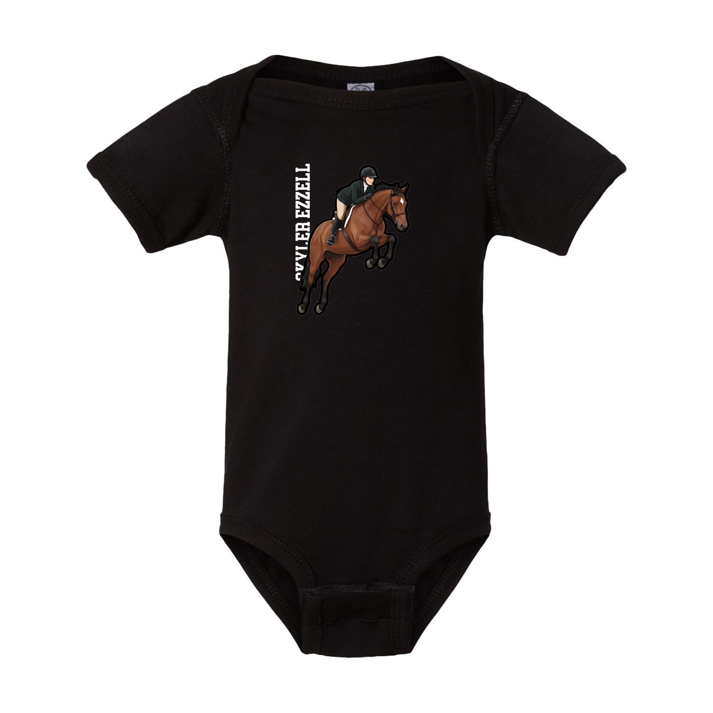 Baby Onesie — Name Vertical in Black