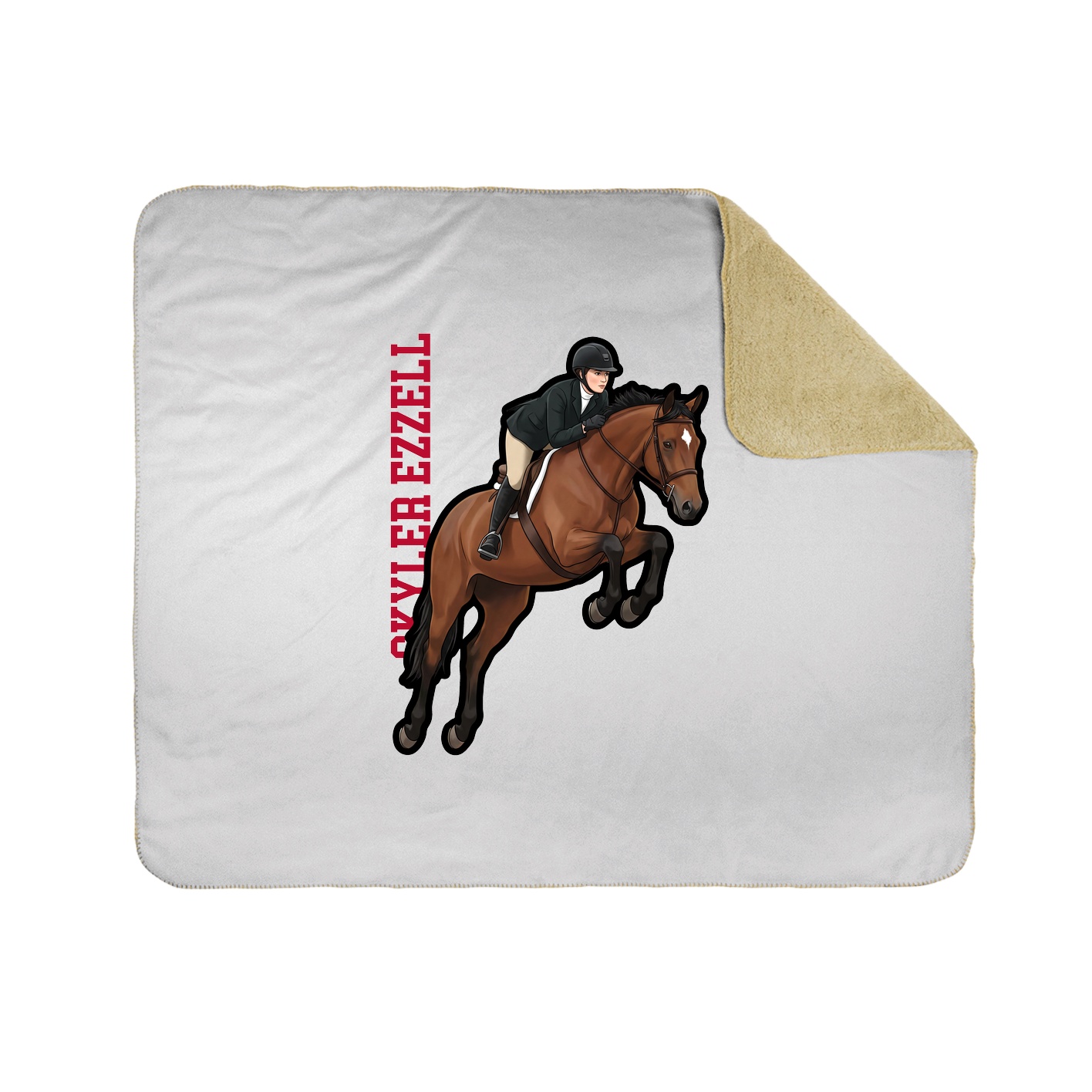 Throw Blanket — Name Vertical in White