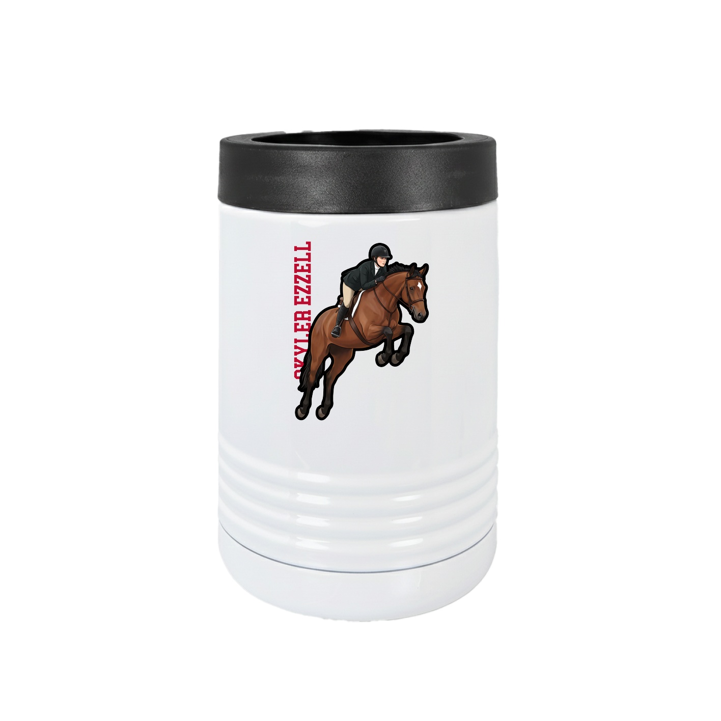 Beverage Holder — Name Vertical in White