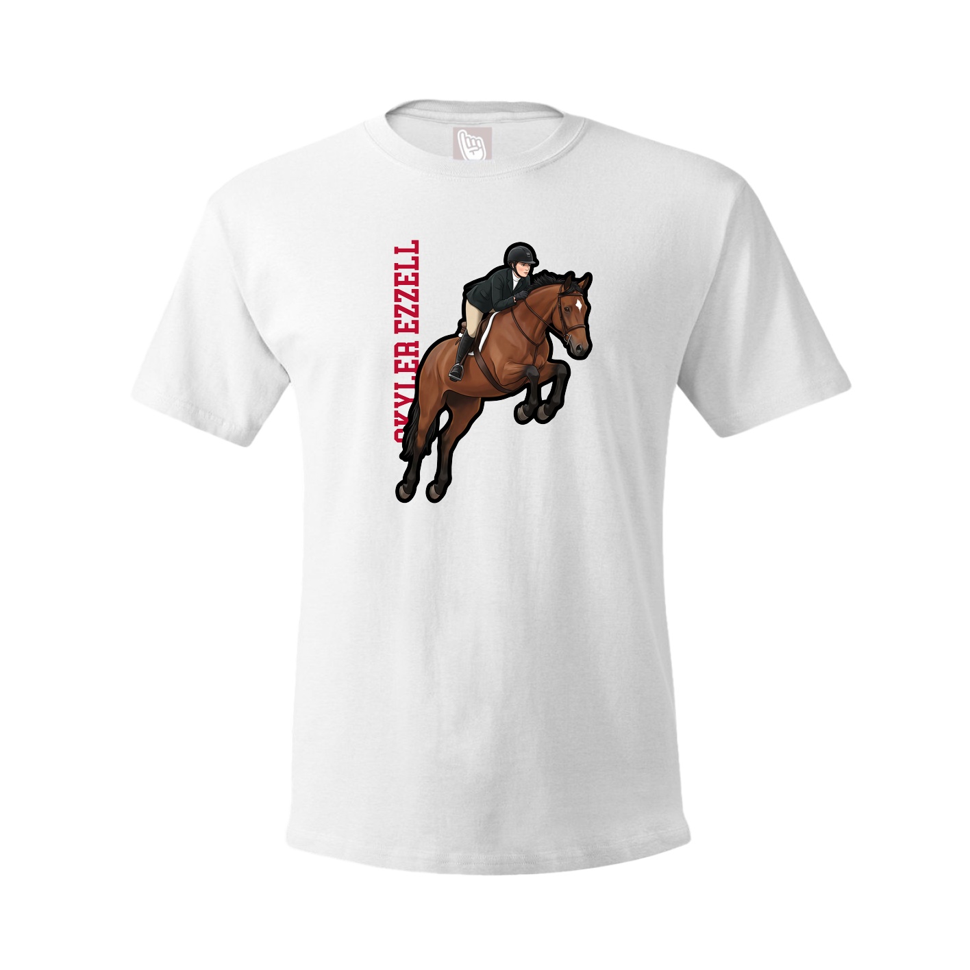 Tee — Name Vertical in White