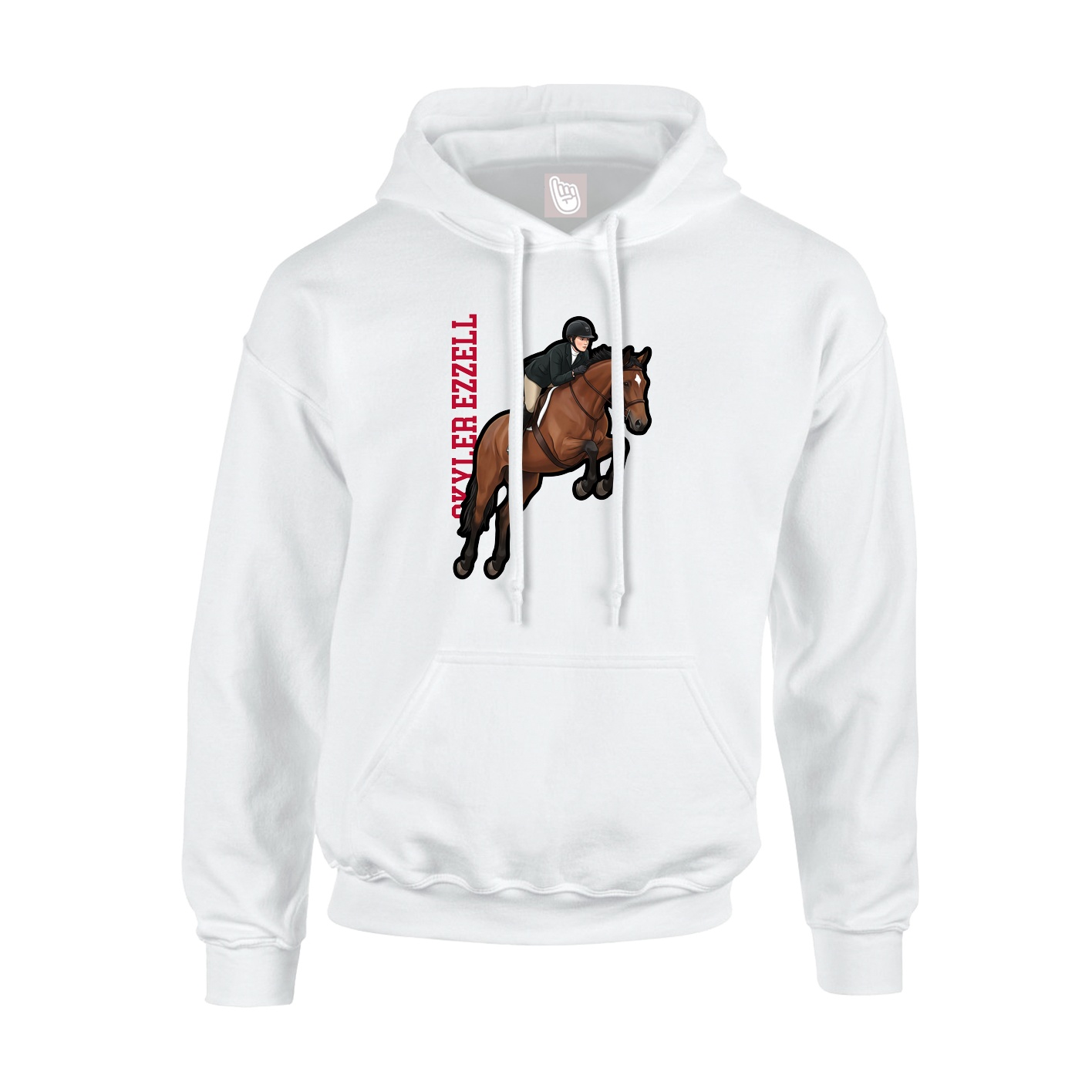 Hoodie — Name Vertical in White
