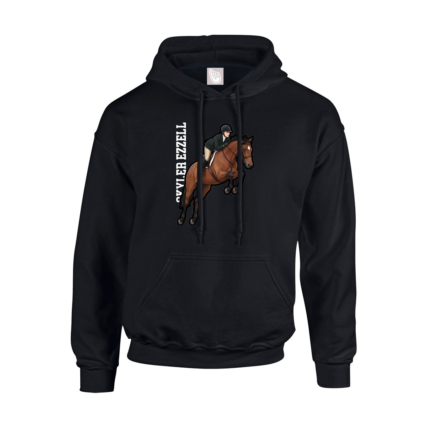 Youth Hoodie — Name Vertical in Black