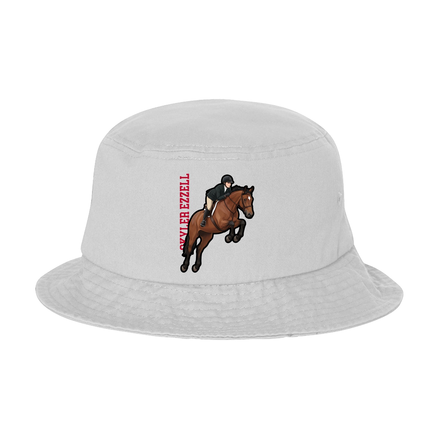 Bucket Cap — Name Vertical in White