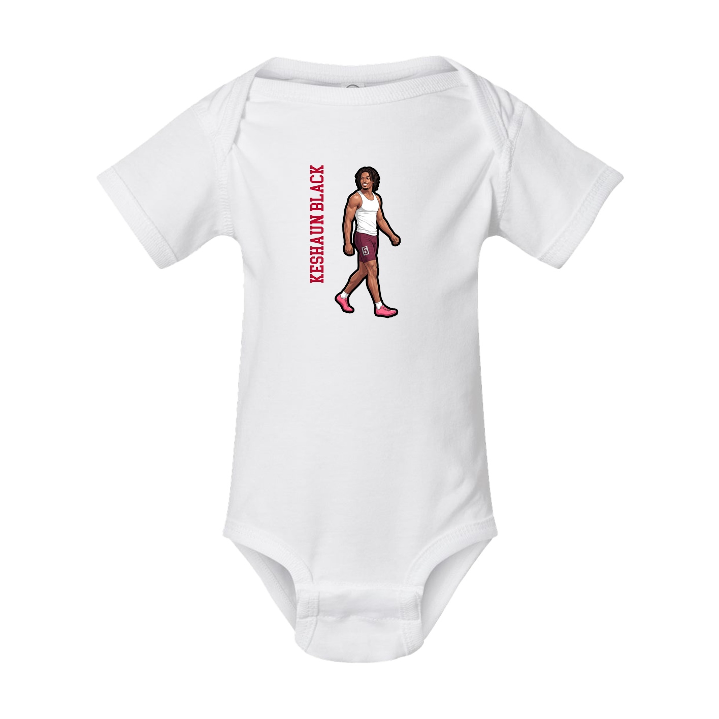 Baby Onesie — Name Vertical in White