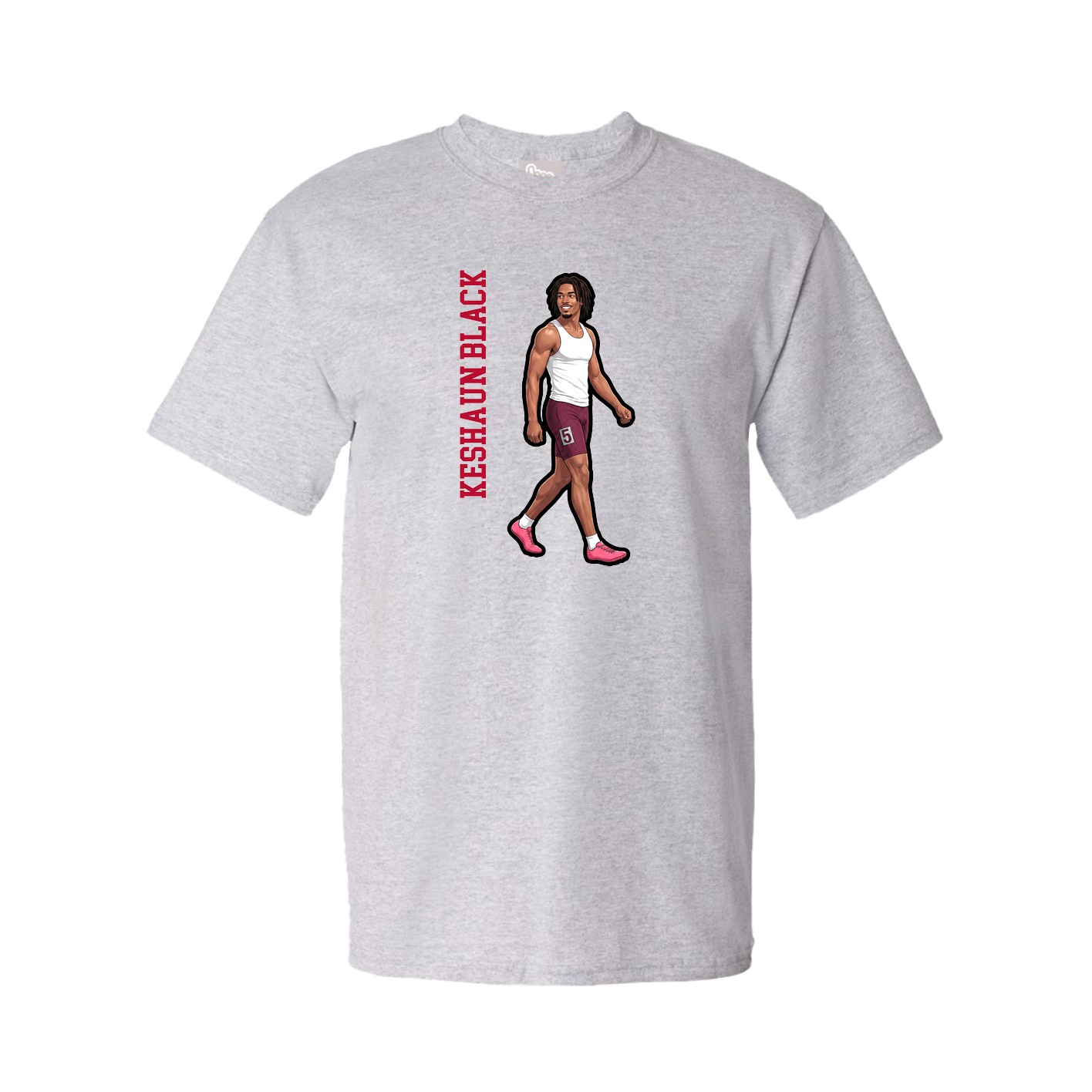 Tee — Name Vertical in Grey