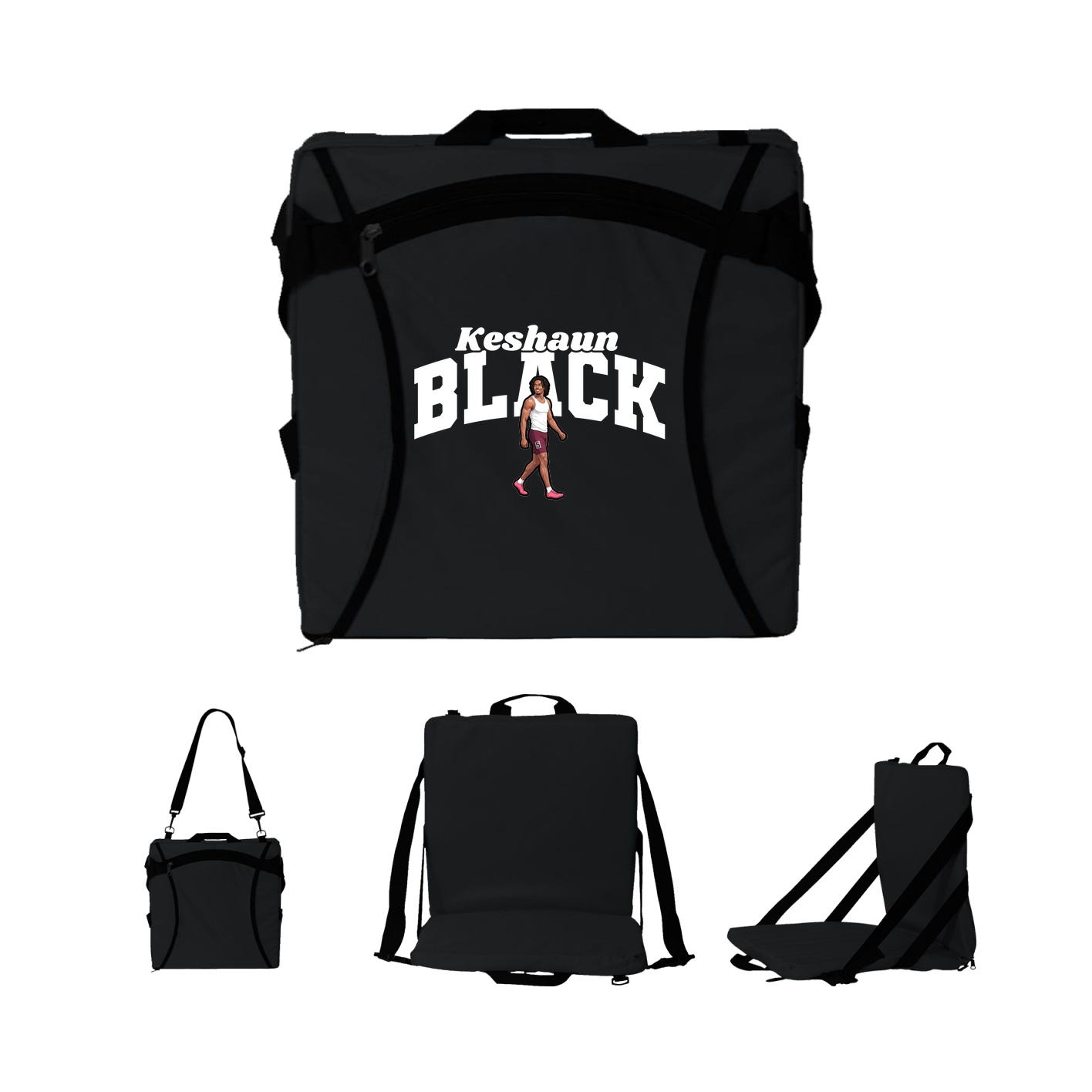 Folding Stadium Seat — Signature Arch in Black