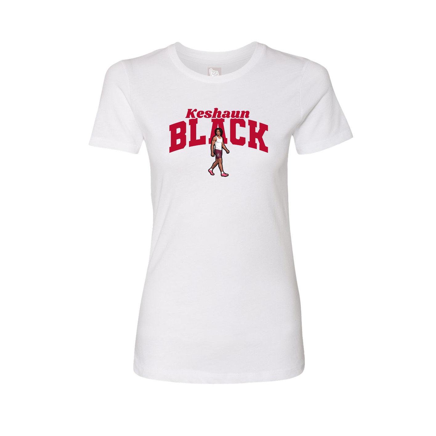 Fitted Women's Tee — Signature Arch in White