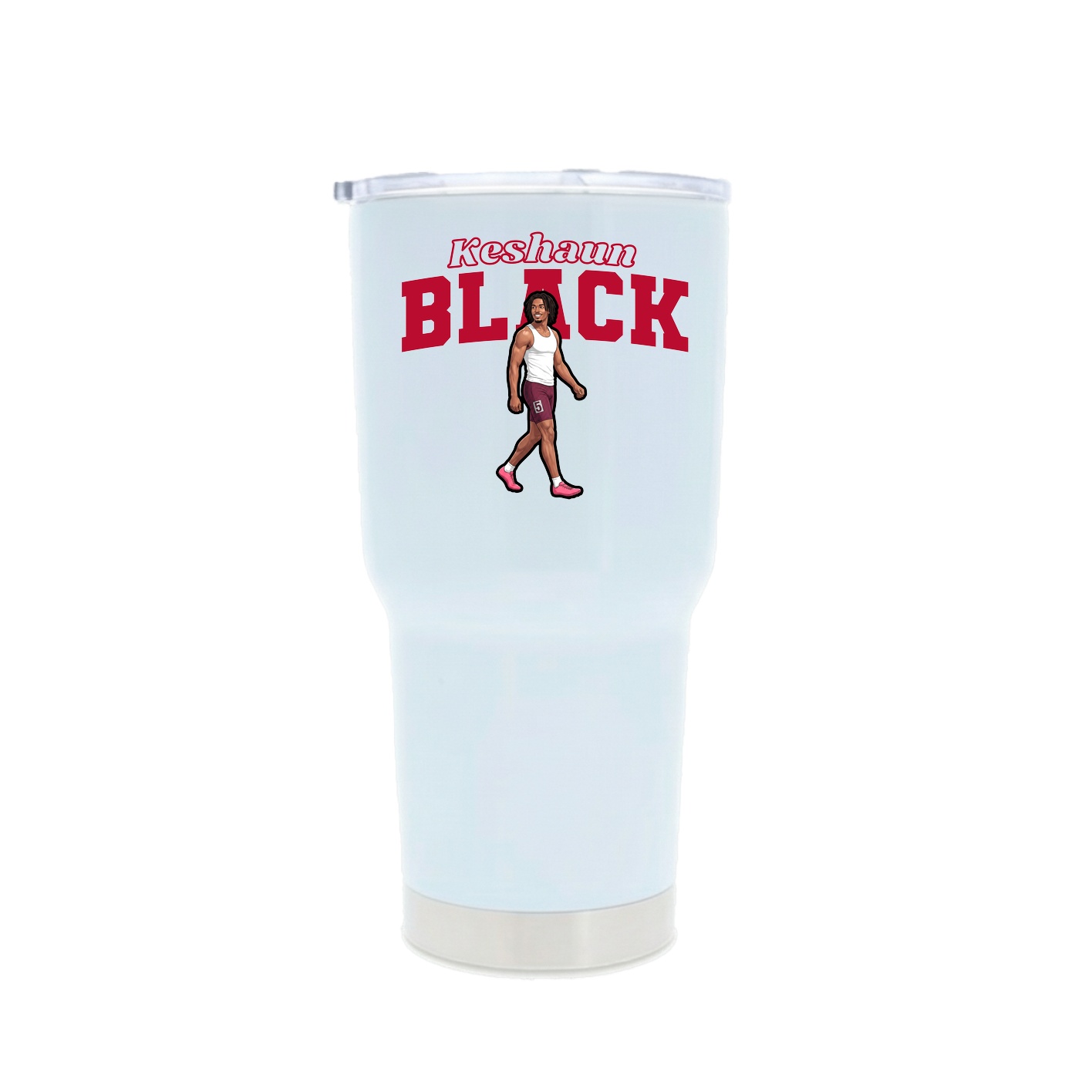 30oz Stainless Steel Tumbler — Name Arch in White