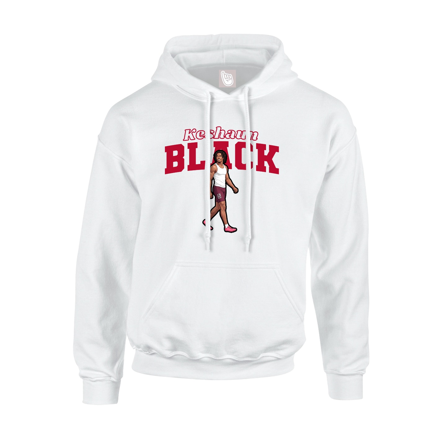 Youth Hoodie — Name Arch in White