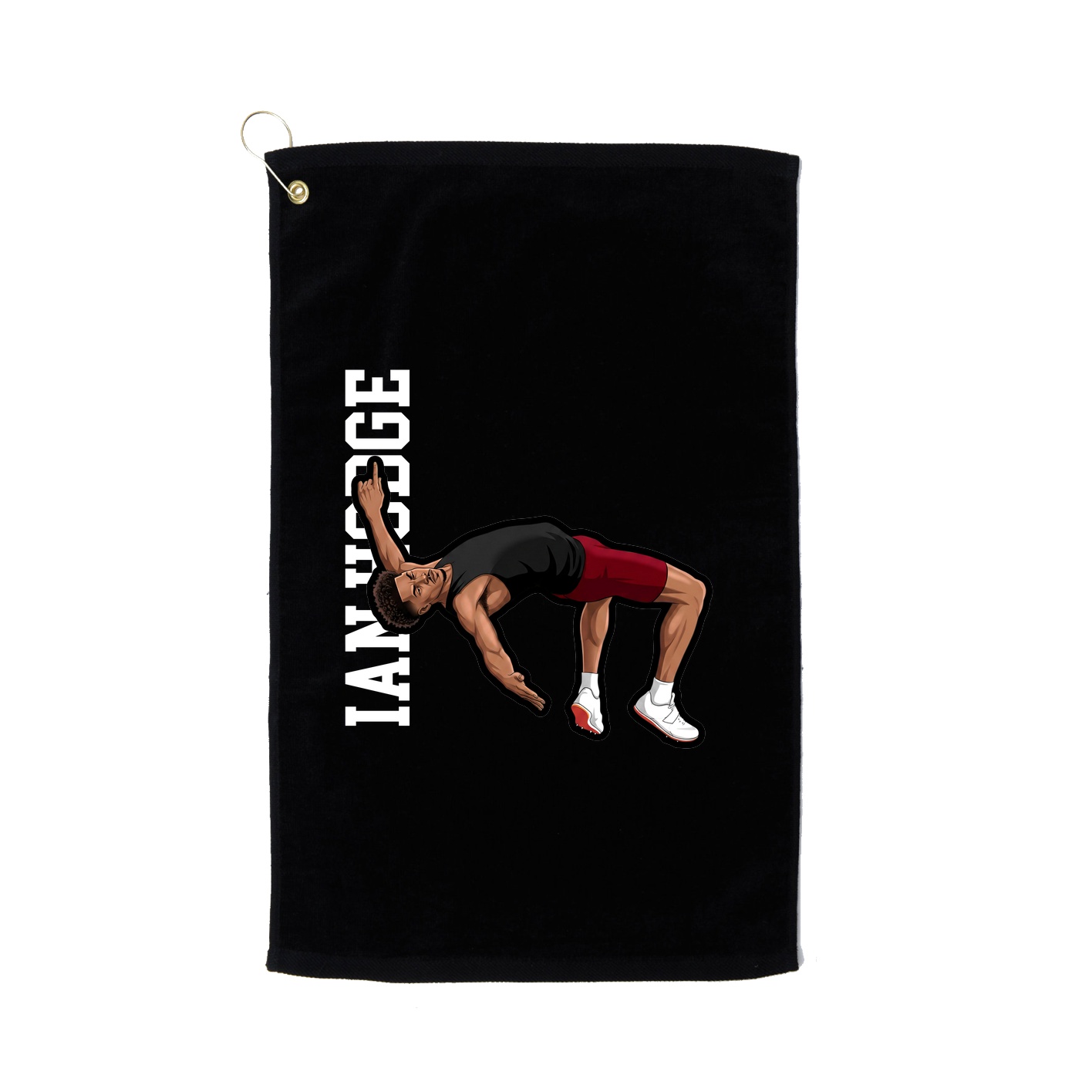 Golf Towel — Name Vertical in Black