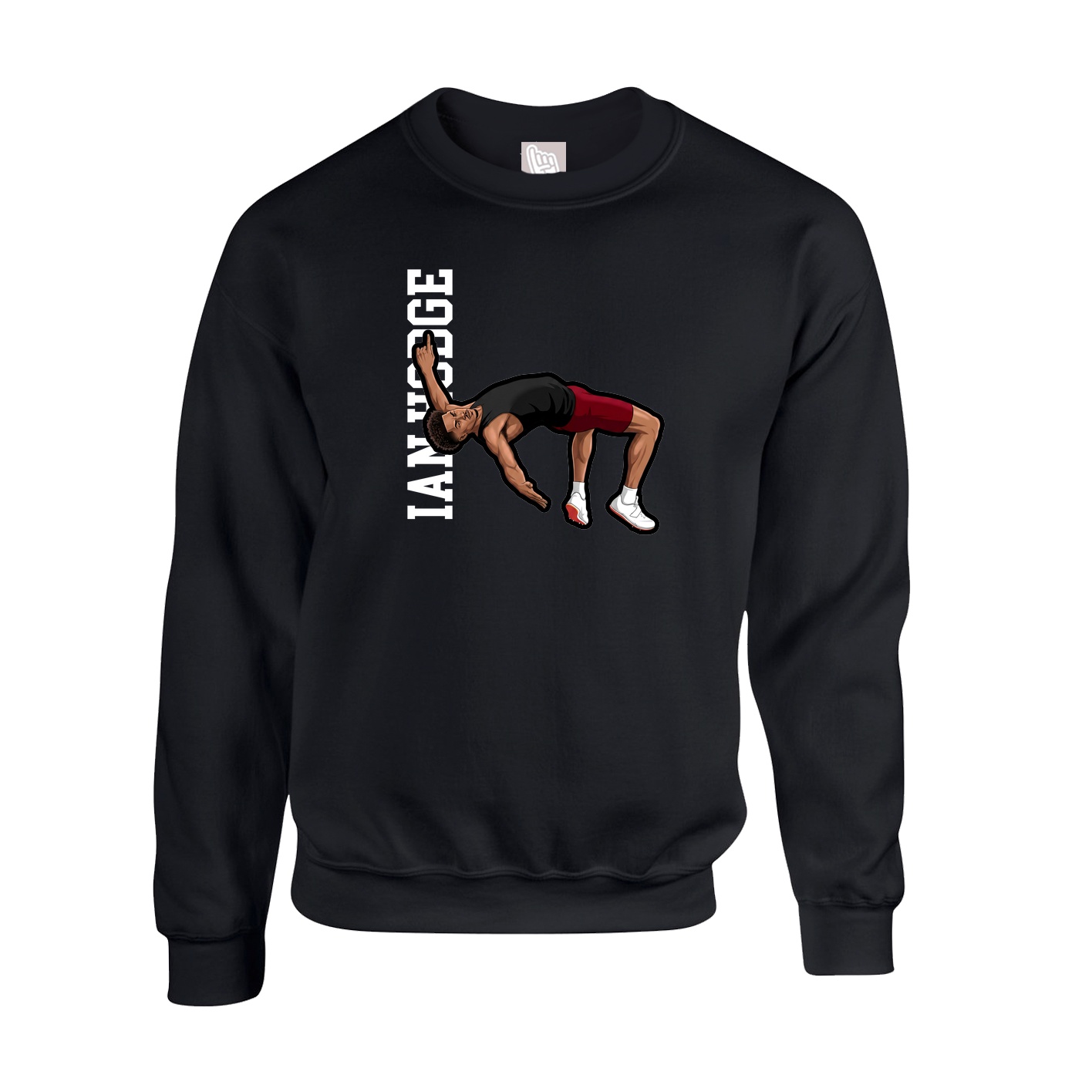 Fleece Crew — Name Vertical in Black