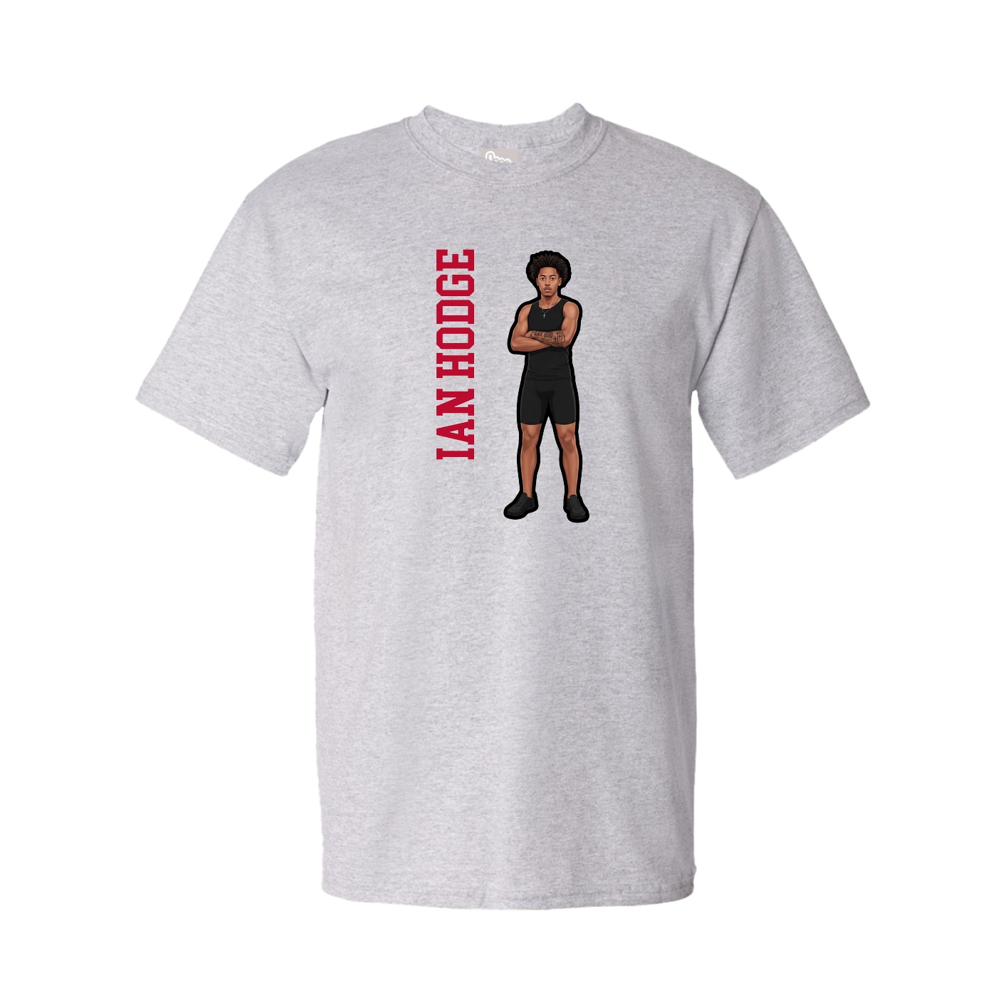 Youth Tee — Name Vertical in Grey