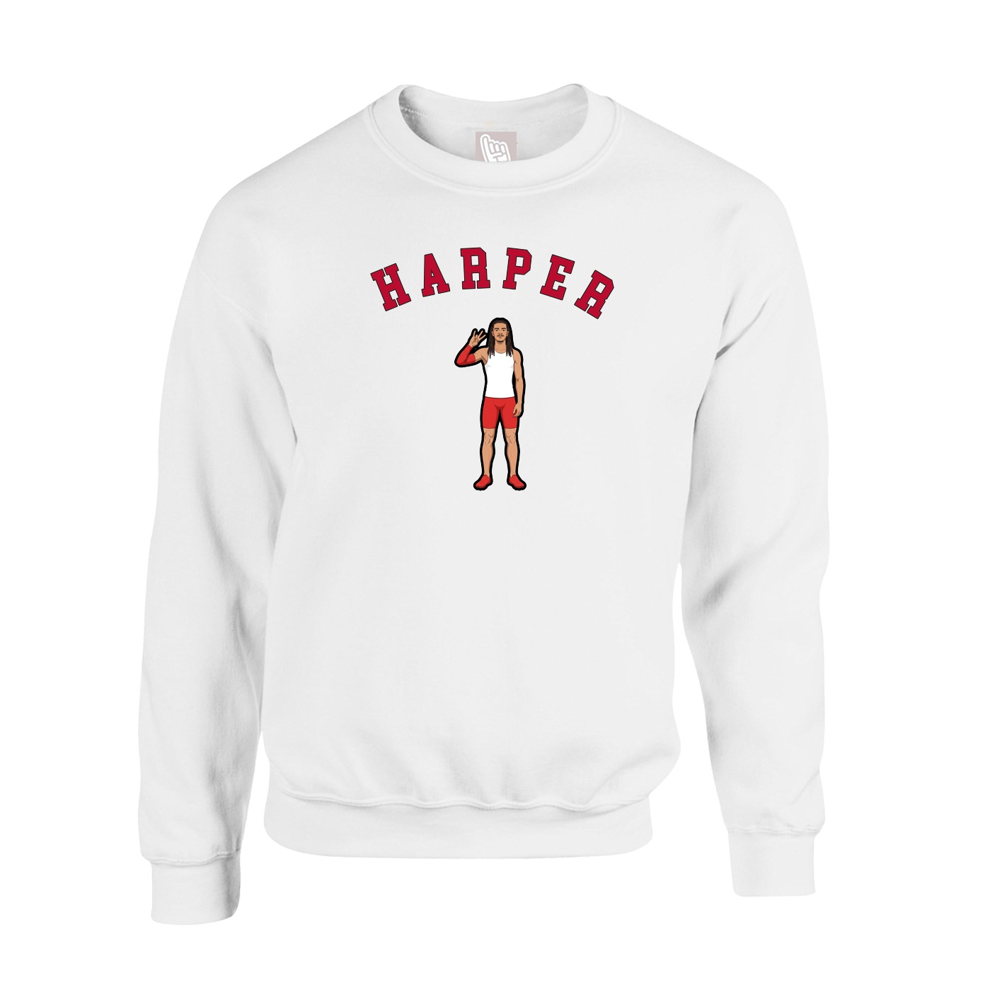 Fleece Crew — Shirsey Arch in White
