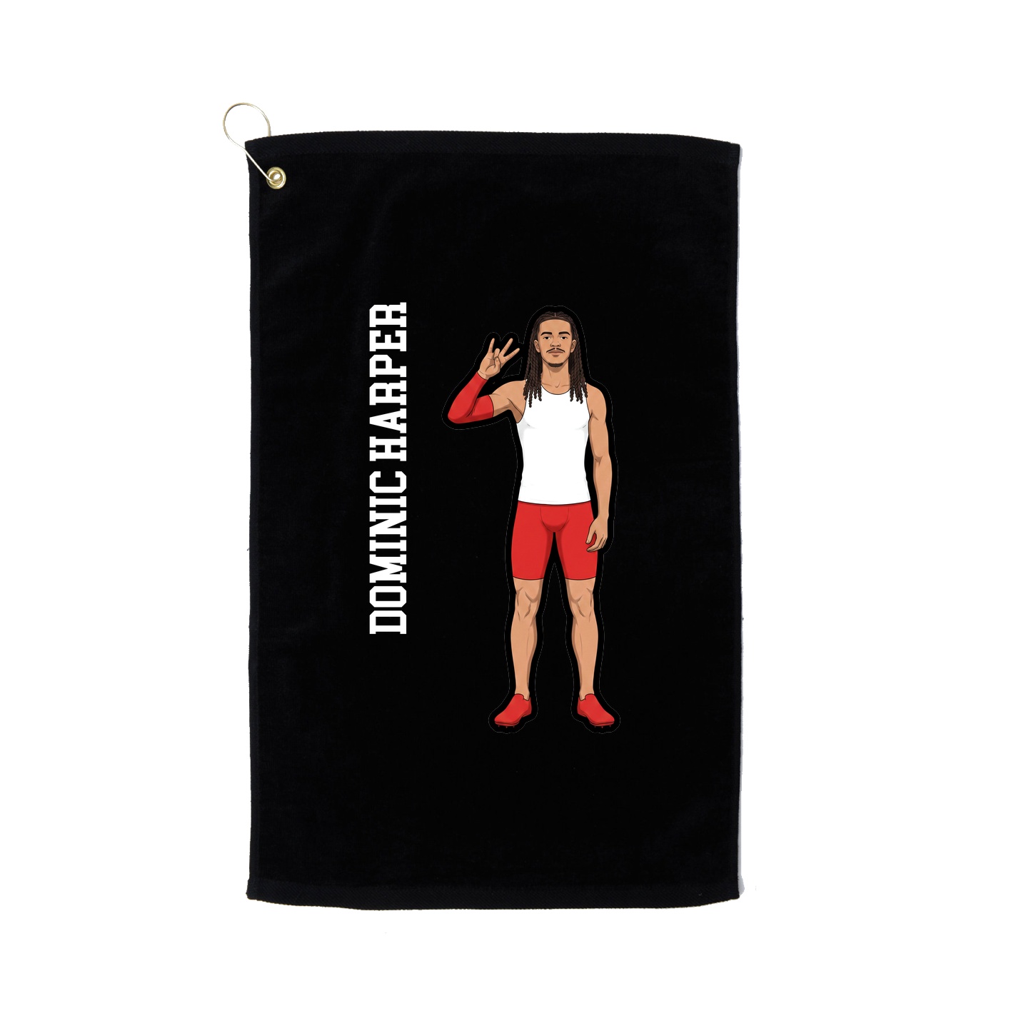 Golf Towel — Name Vertical in Black