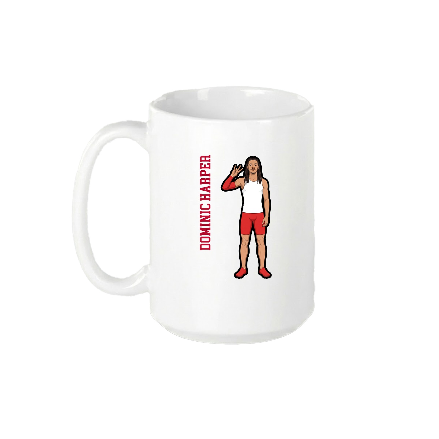 15oz Coffee Mug — Name Vertical in White