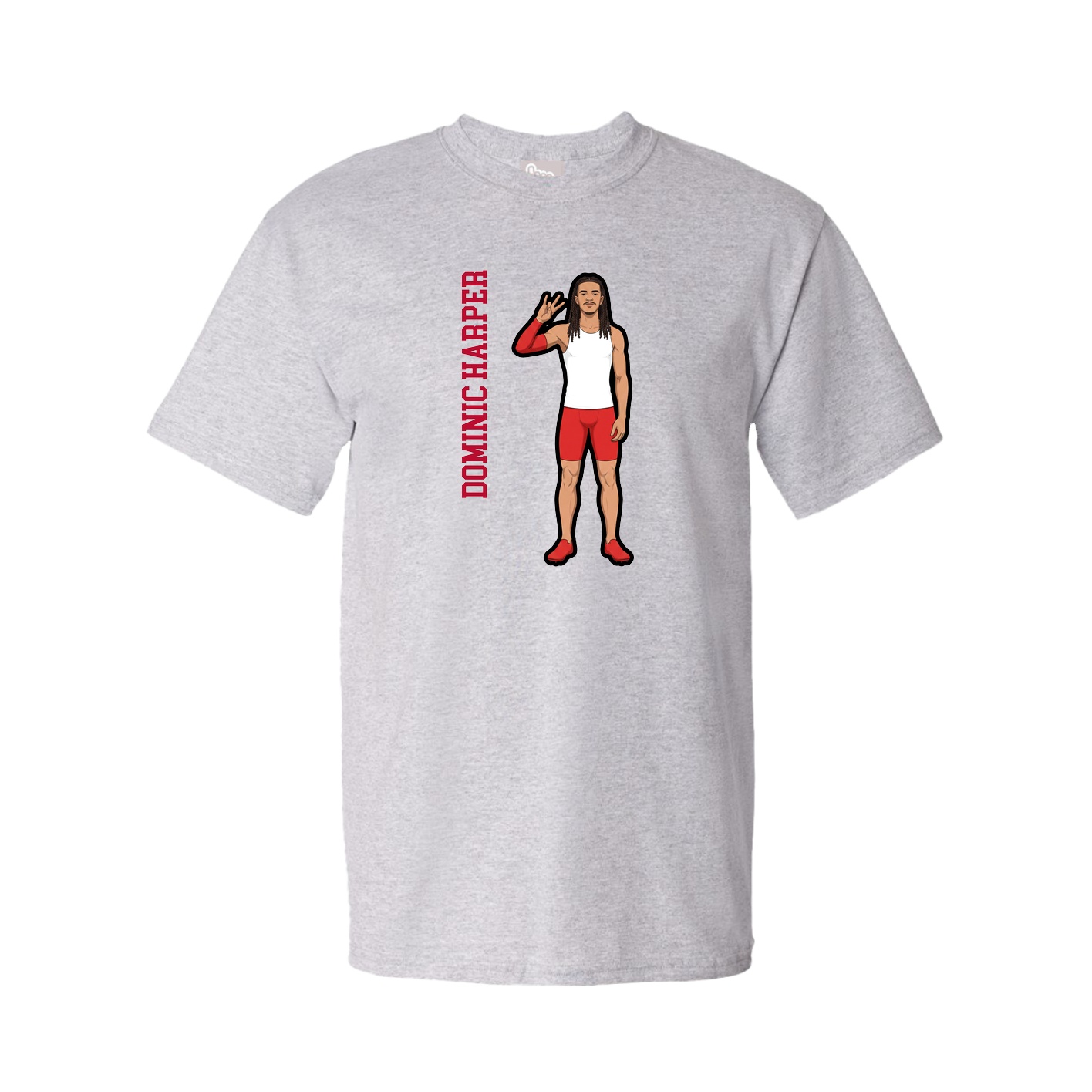 Youth Tee — Name Vertical in Grey