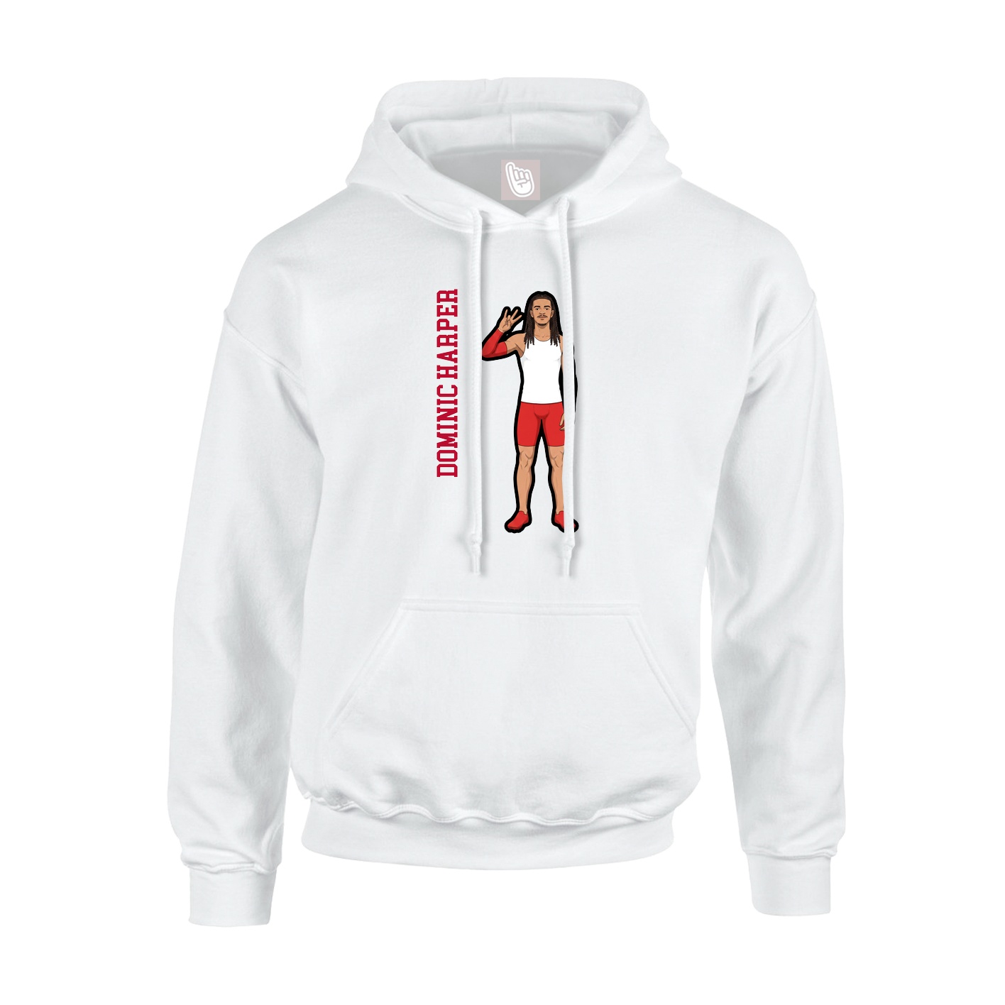Youth Hoodie — Name Vertical in White