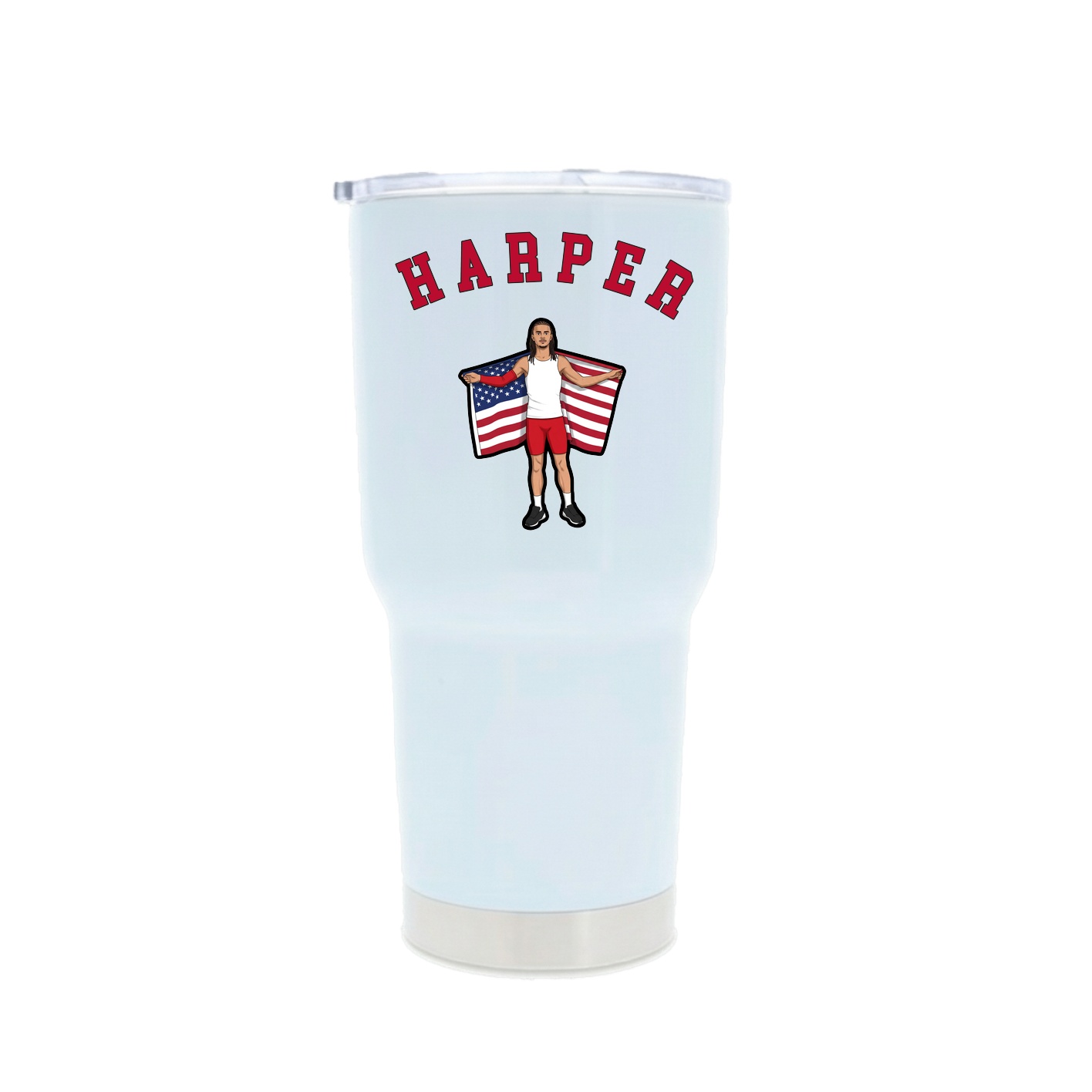30oz Stainless Steel Tumbler — Shirsey Arch in White