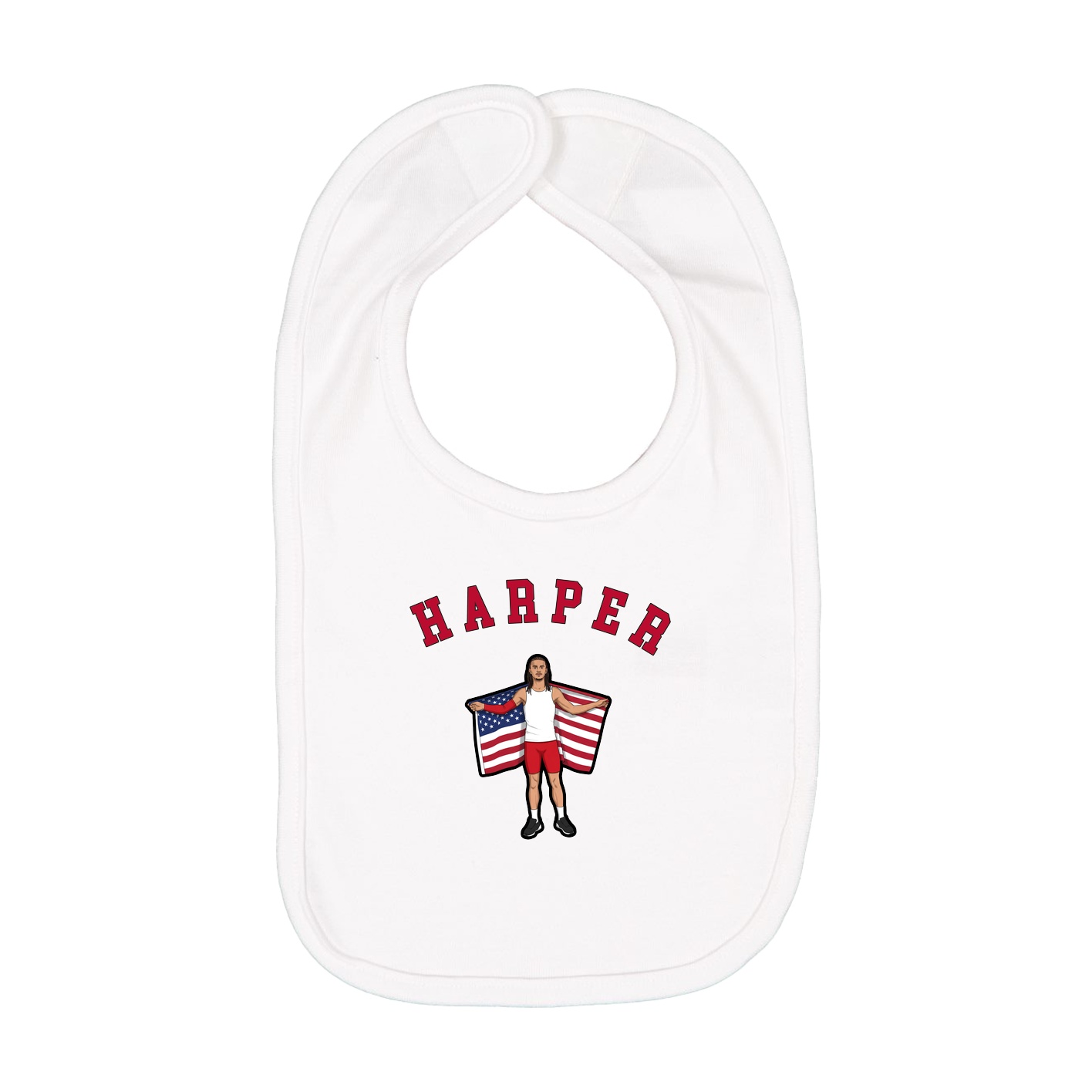 Infant Bib — Shirsey Arch in White