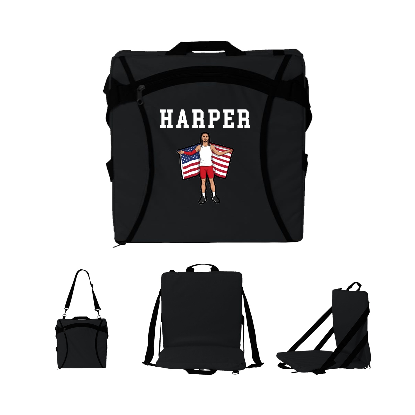 Folding Stadium Seat — Shirsey in Black