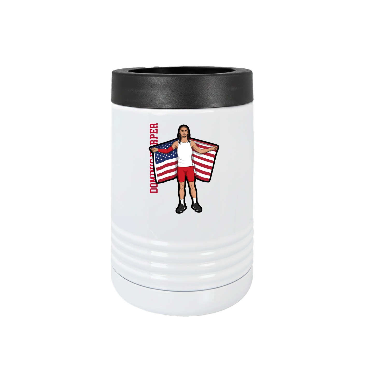 Beverage Holder — Name Vertical in White
