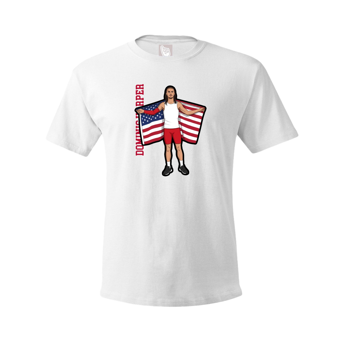 Tee — Name Vertical in White