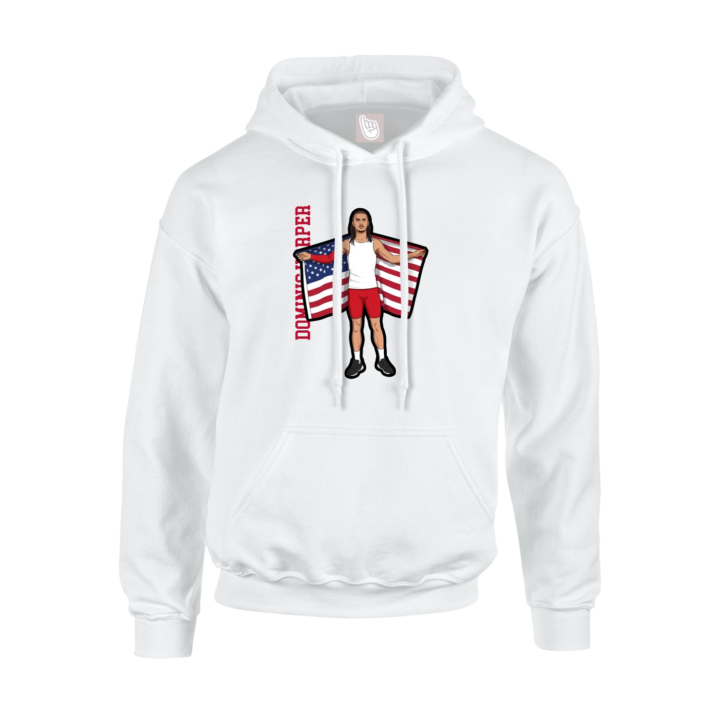 Hoodie — Name Vertical in White
