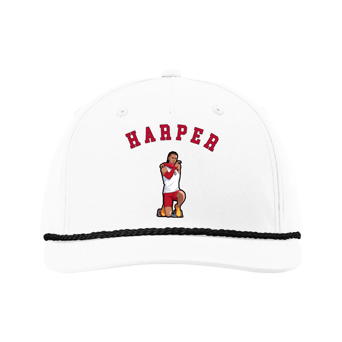Five-Panel Classic Rope Cap — Shirsey Arch in White