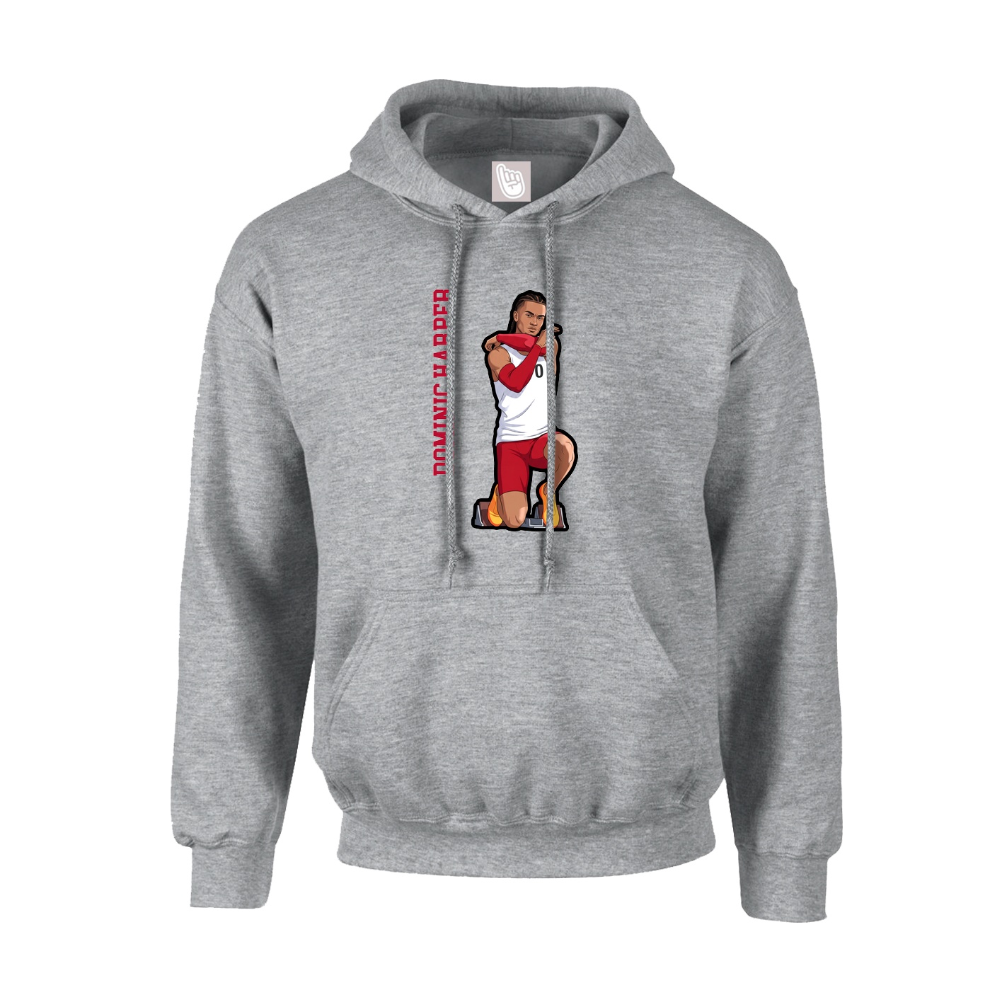 Youth Hoodie — Name Vertical in Grey