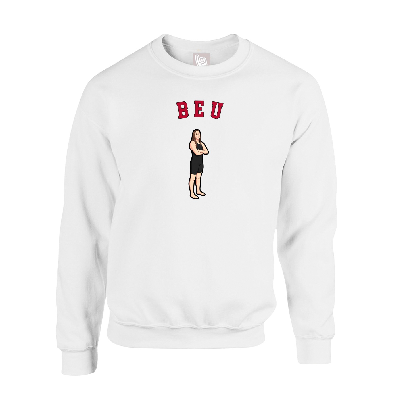 Fleece Crew — Shirsey Arch in White