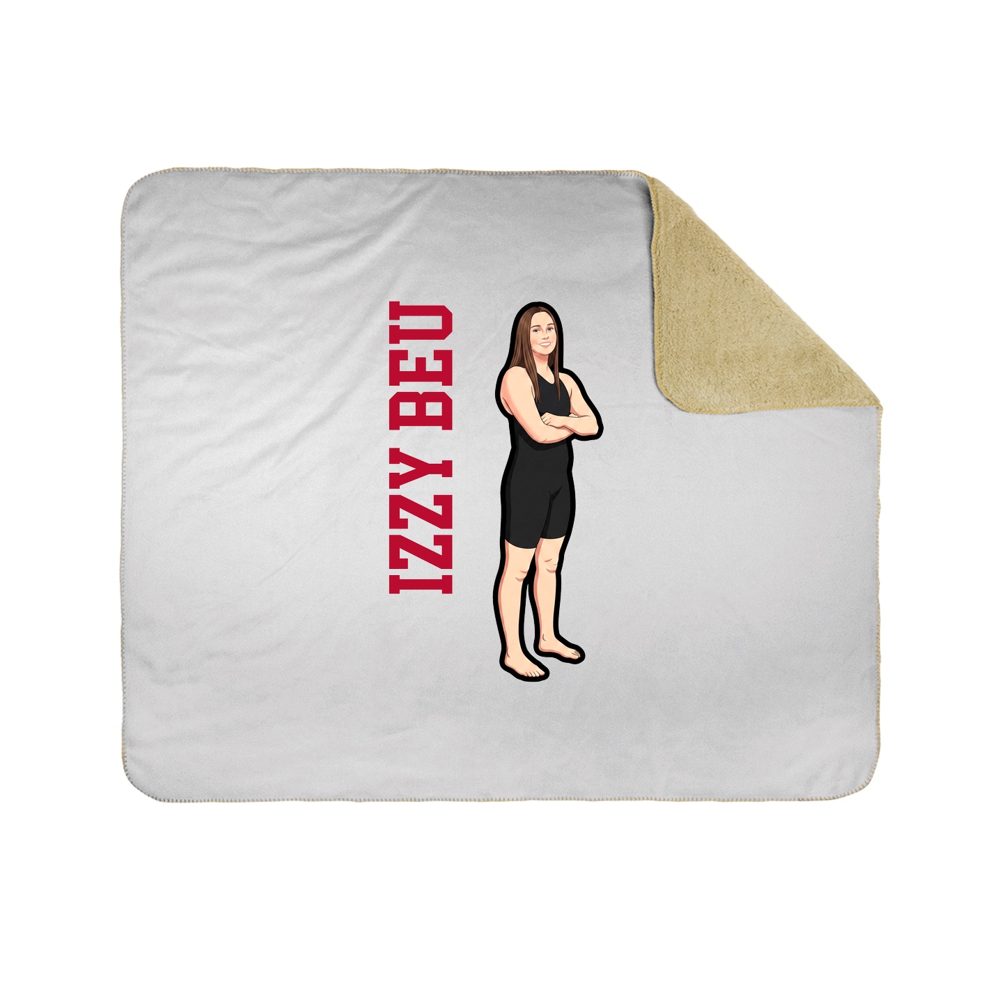 Throw Blanket — Name Vertical in White