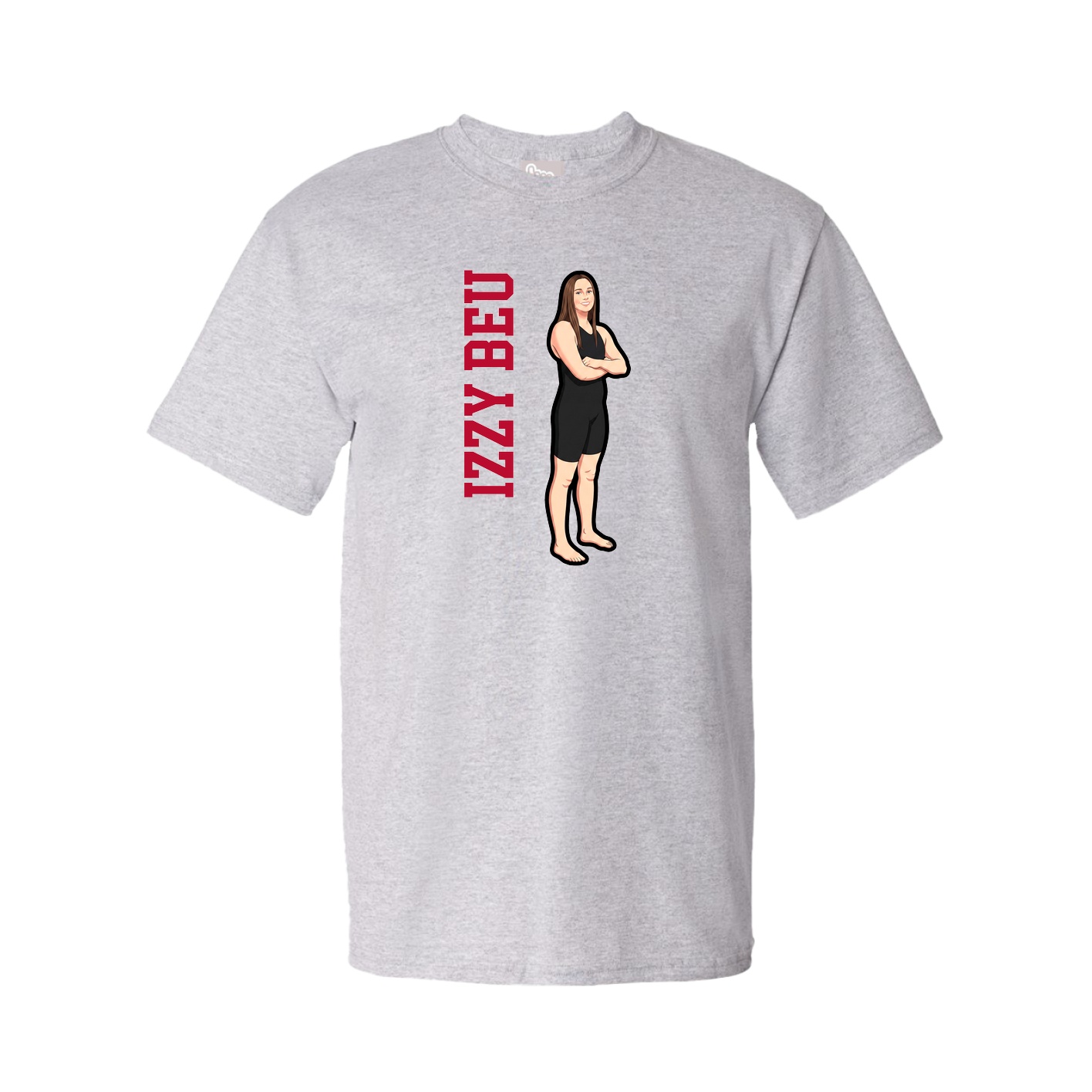 Tee — Name Vertical in Grey