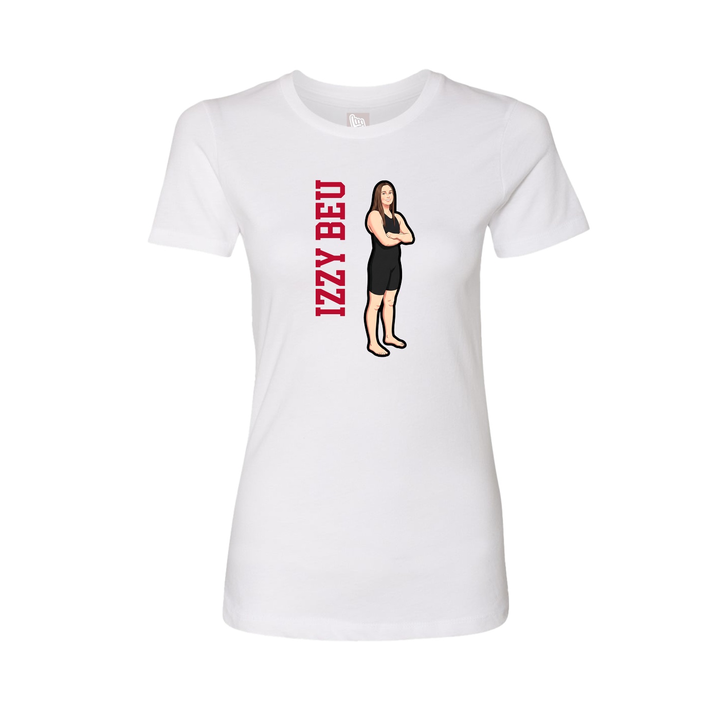 Womens Tee — Name Vertical in White