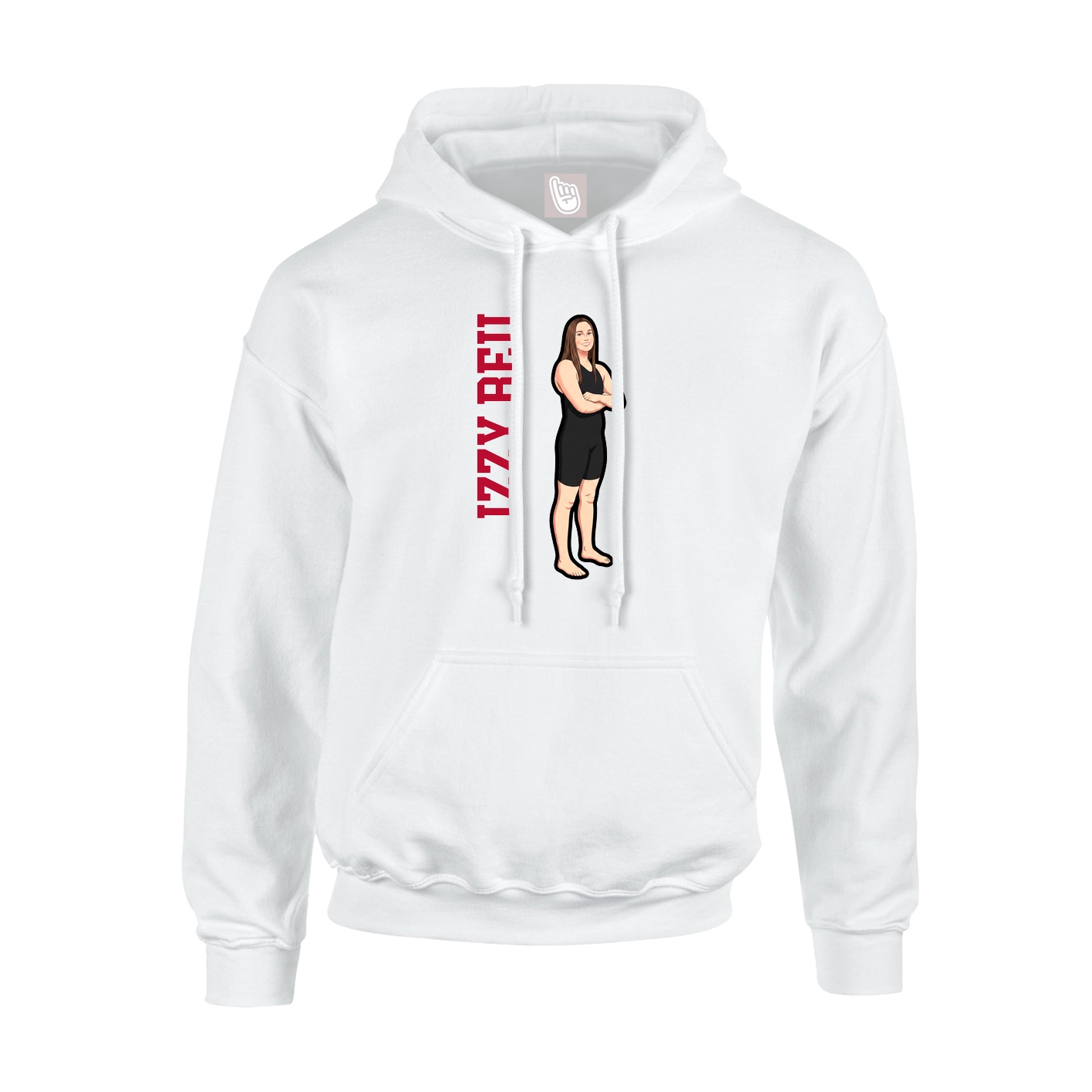 Youth Hoodie — Name Vertical in White