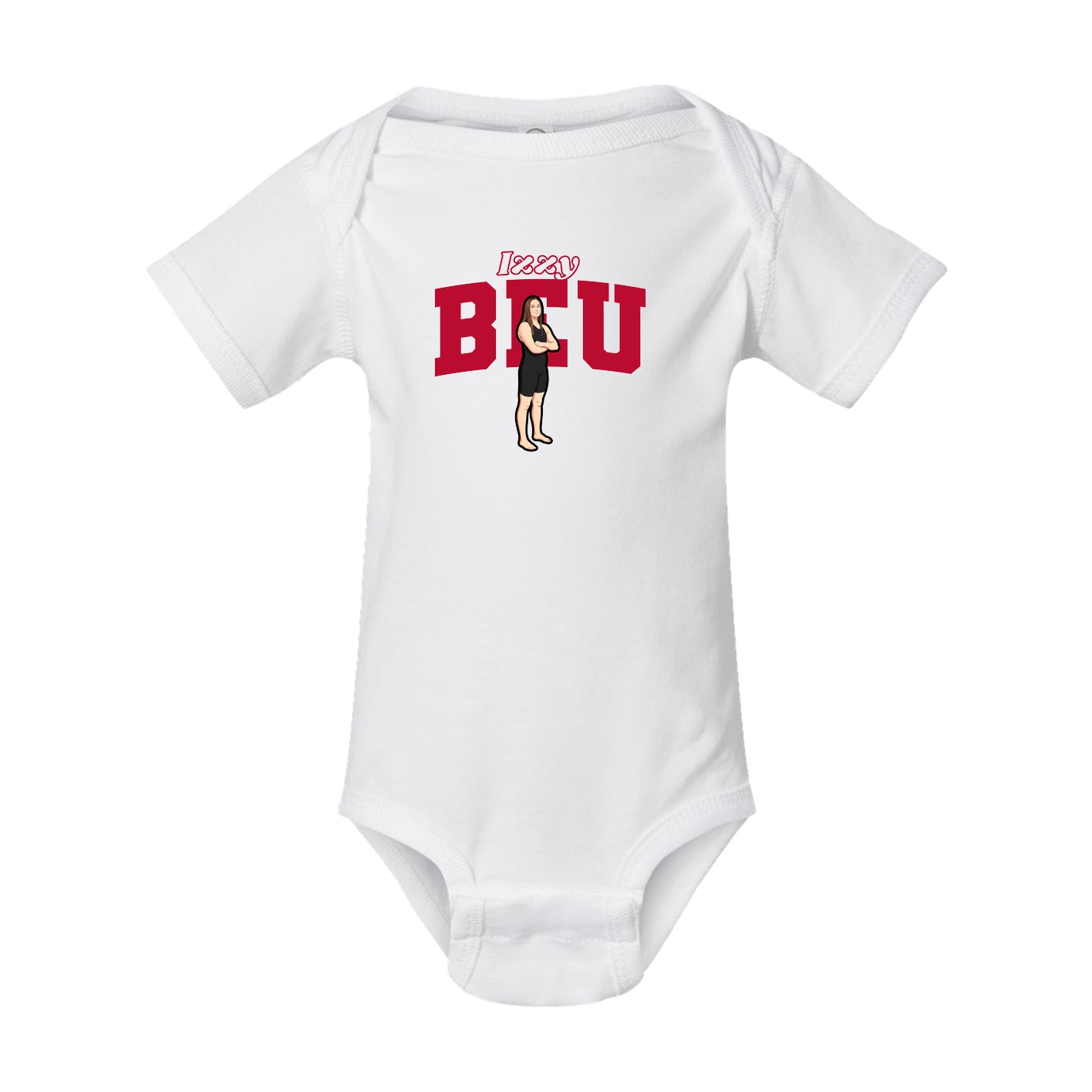 Baby Onesie — Name Arch in White
