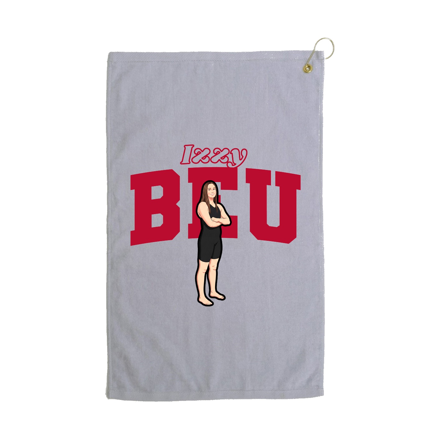 Golf Towel — Name Arch in Grey