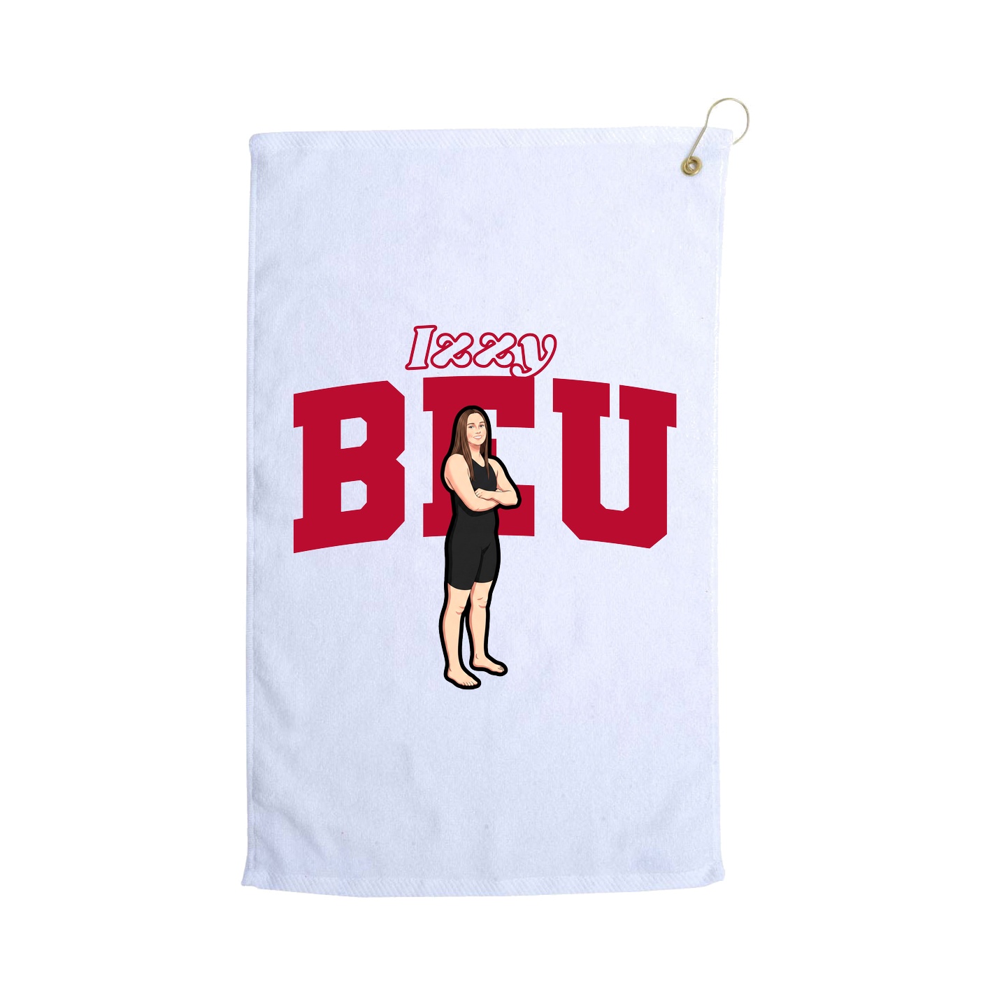 Golf Towel — Name Arch in White