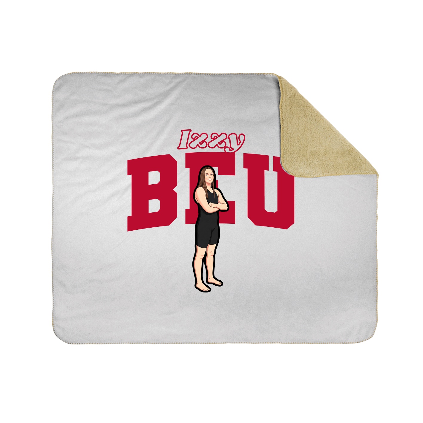 Throw Blanket — Name Arch in White