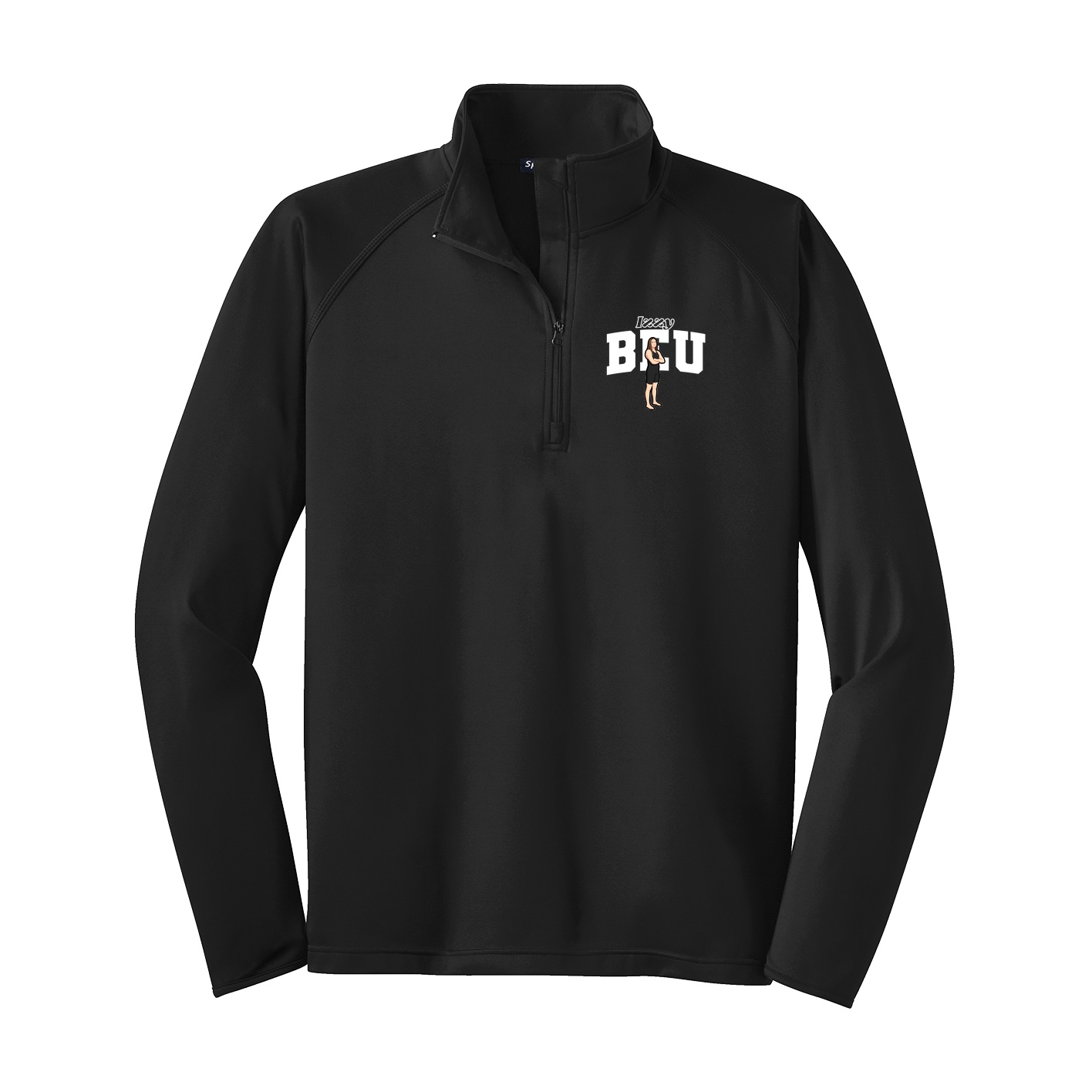 Q-Zip Pullover — Name Arch in Black