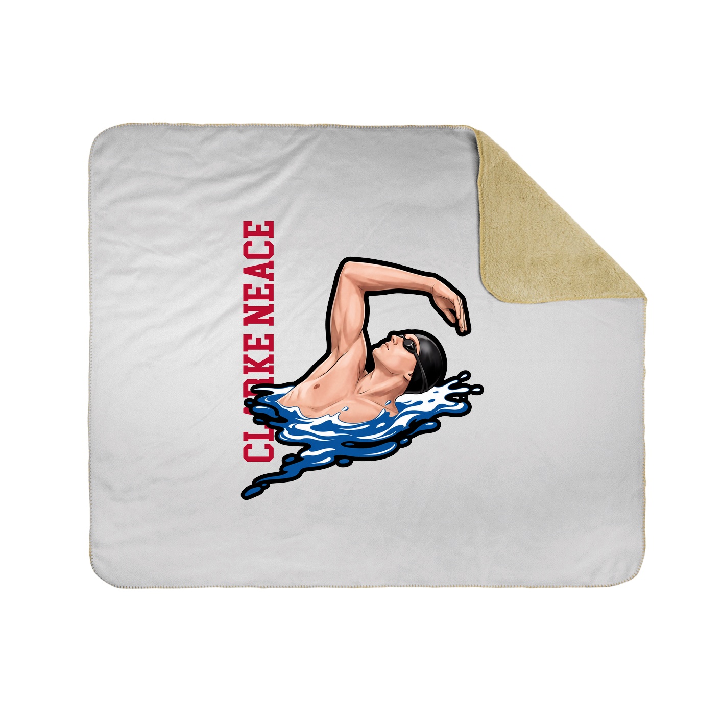 Throw Blanket — Name Vertical in White