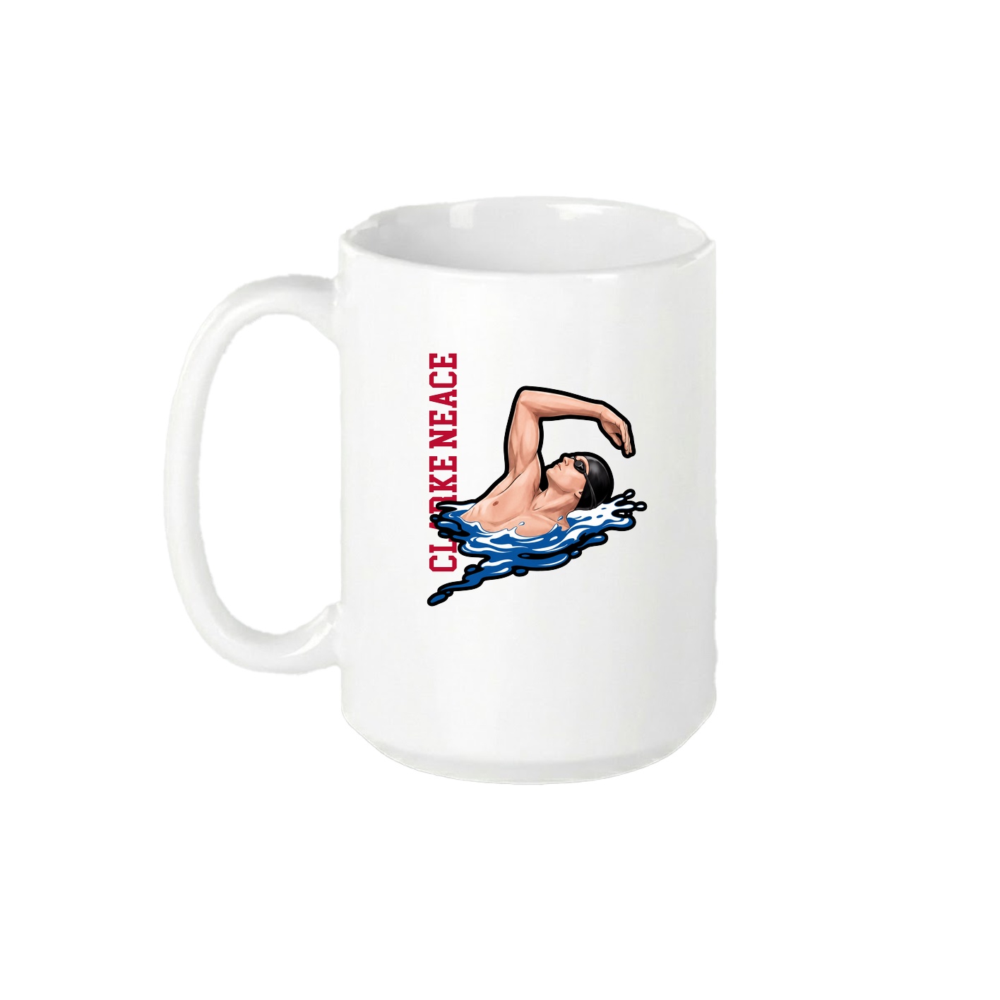 15oz Coffee Mug — Name Vertical in White