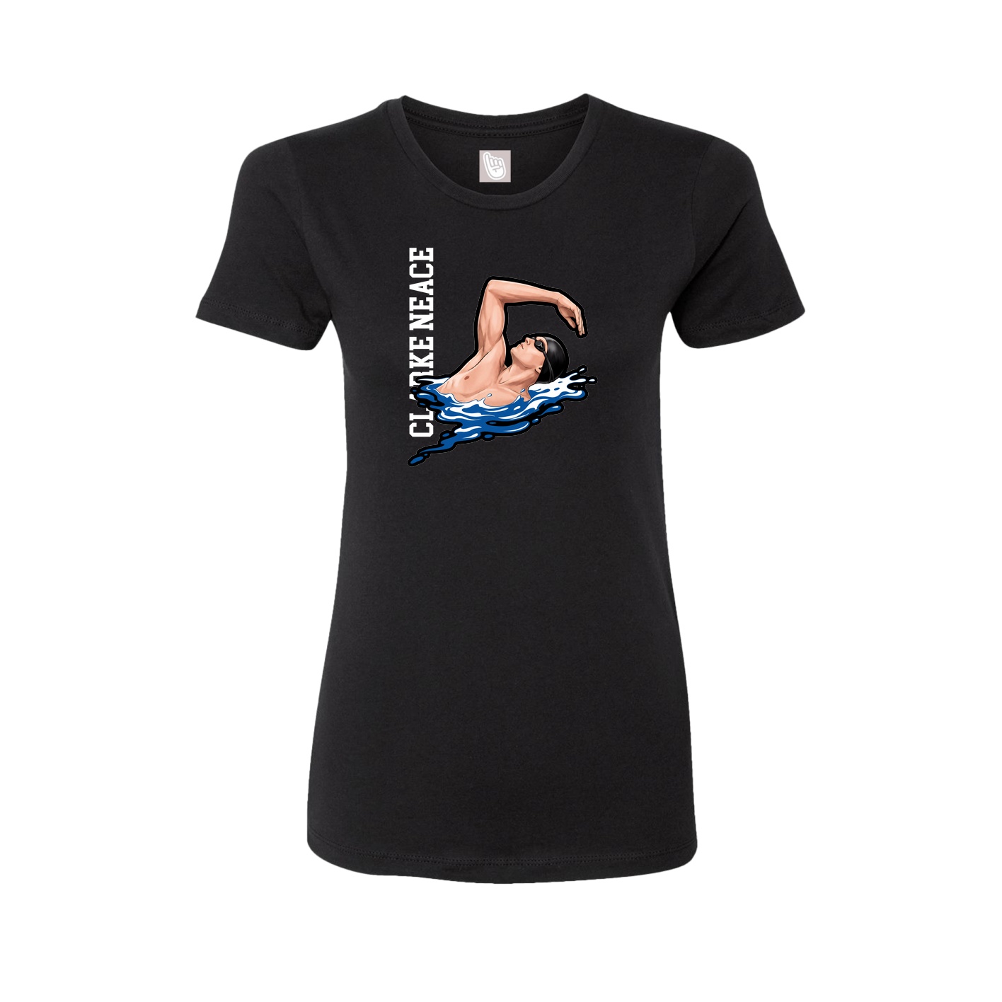 Fitted Women's Tee — Name Vertical in Black