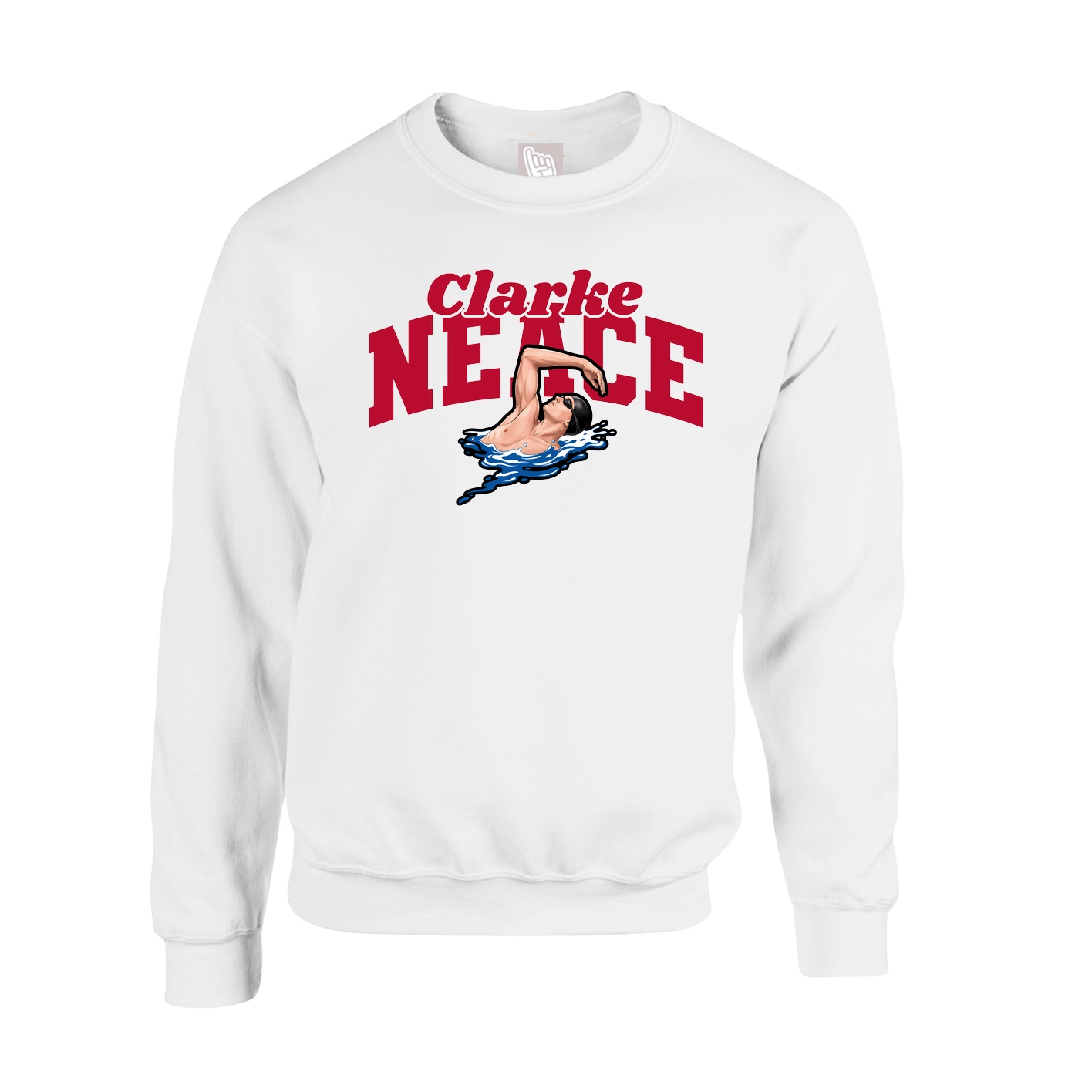 Fleece Crew — Signature Arch in White