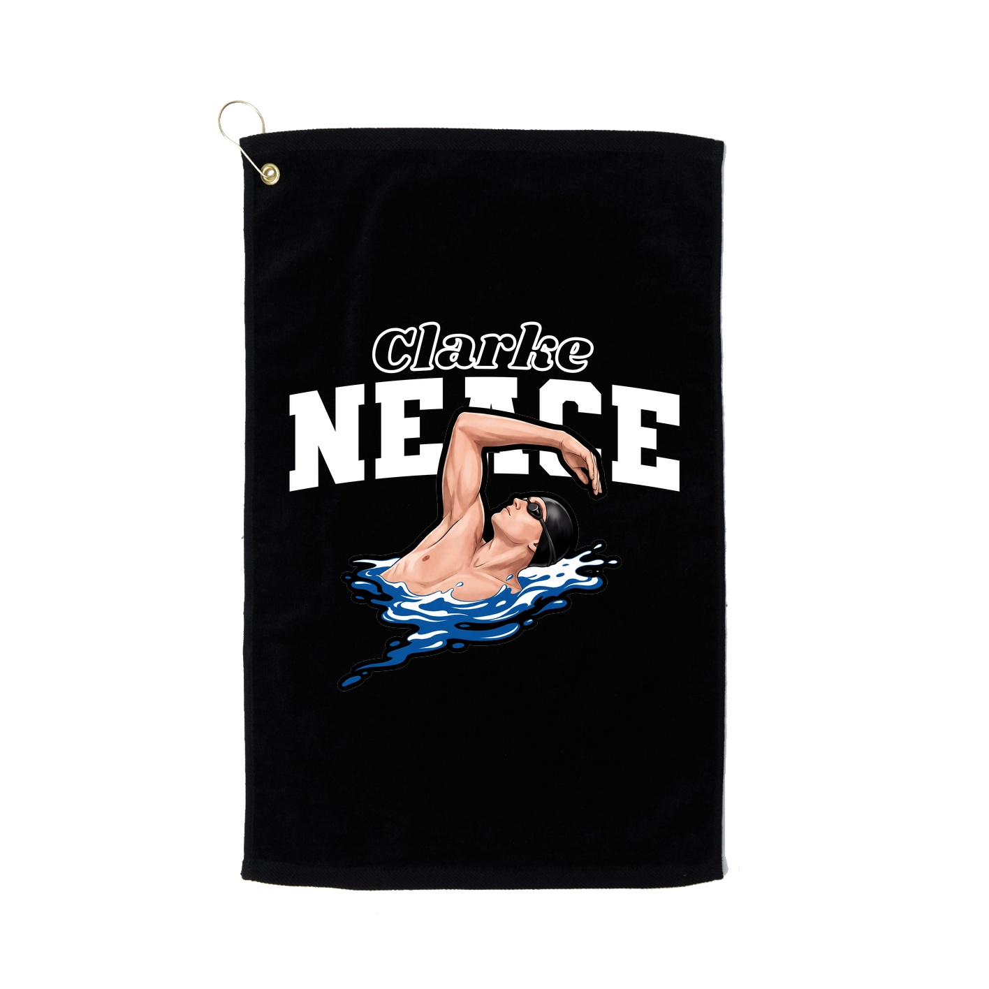Golf Towel — Name Arch in Black